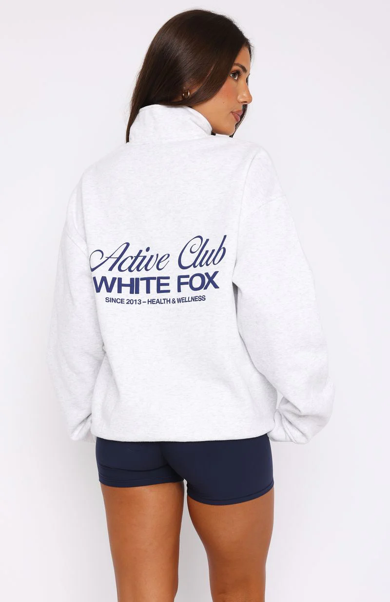 Active Club Quarter Zip Sweater Grey Marle - Image 4