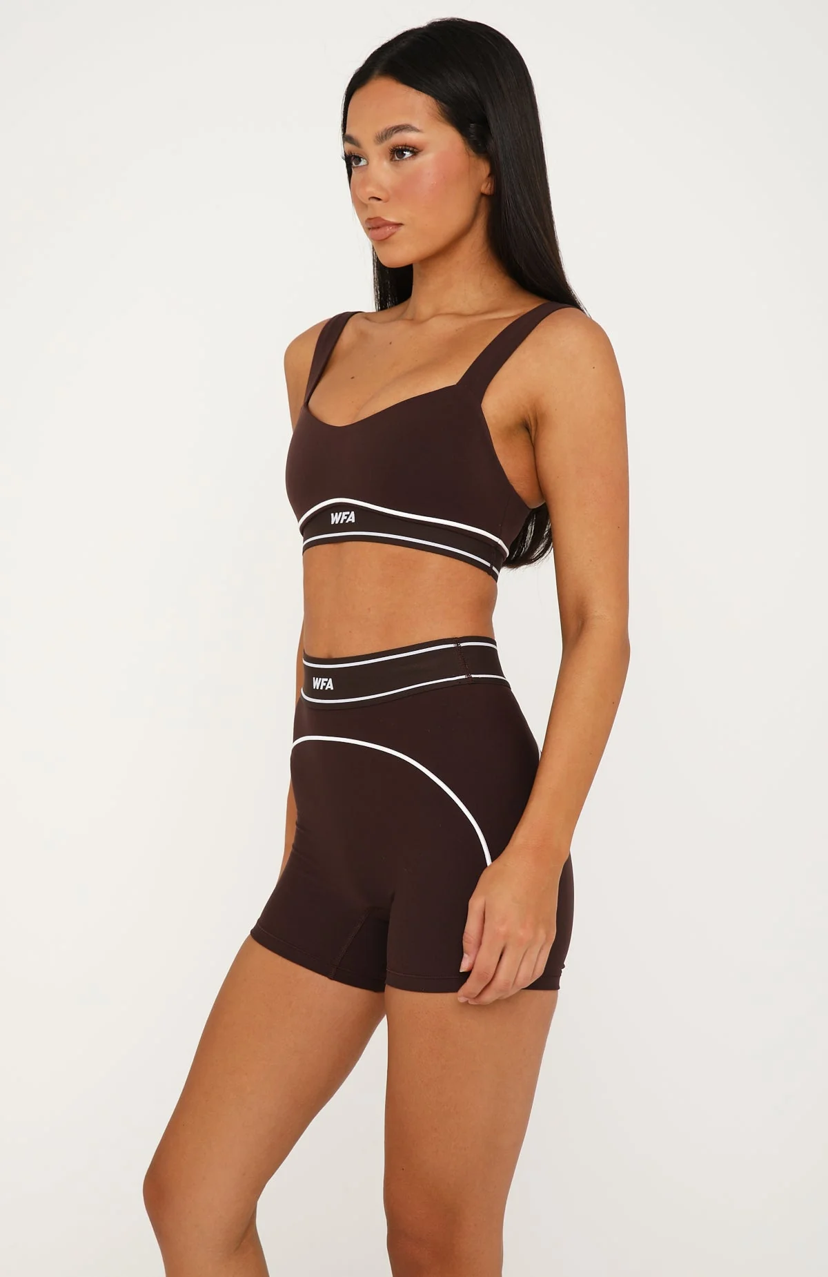 Adapt Bike Shorts 4" Dark Chocolate/White - Image 3