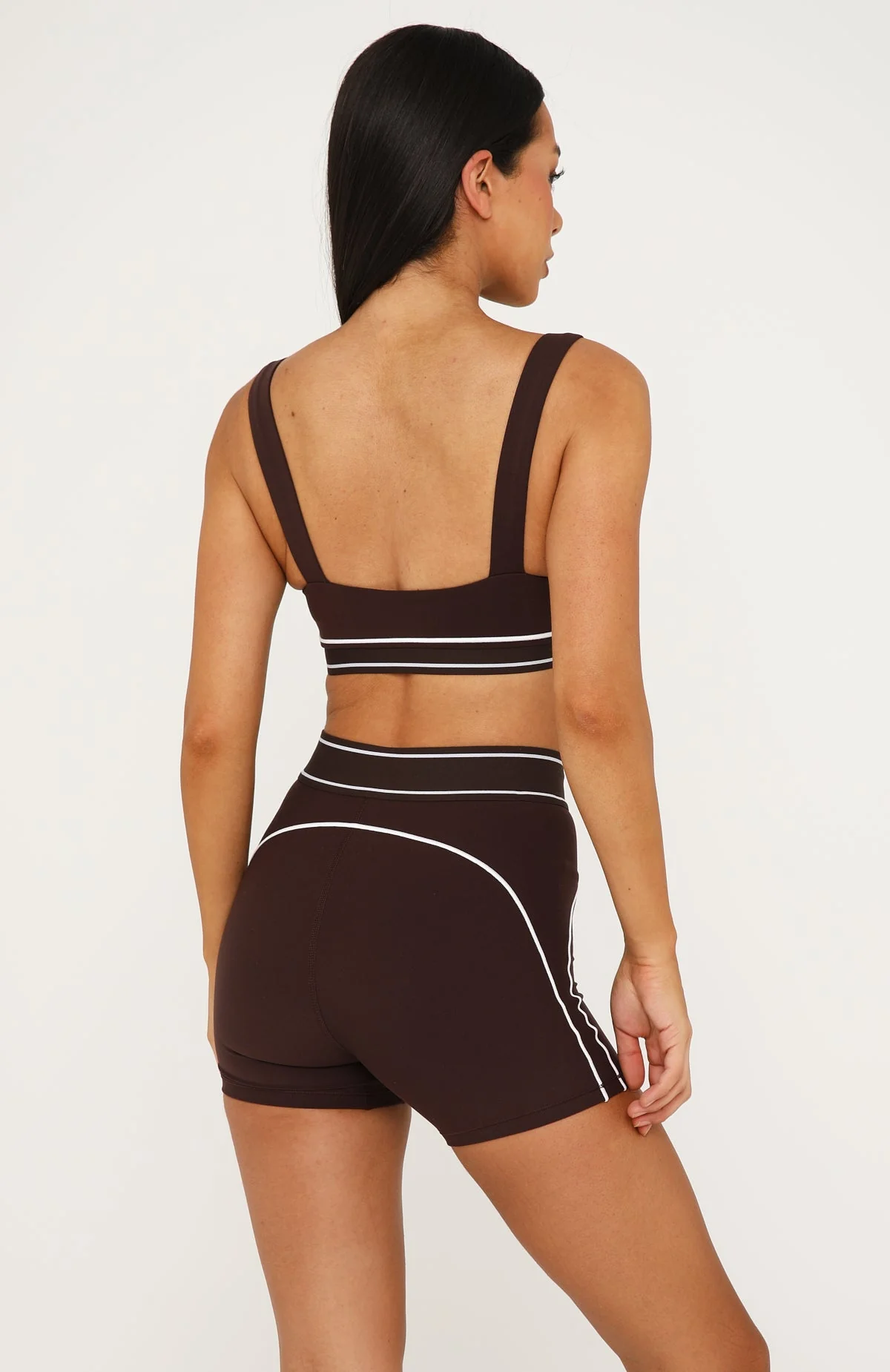 Adapt Bike Shorts 4" Dark Chocolate/White - Image 4