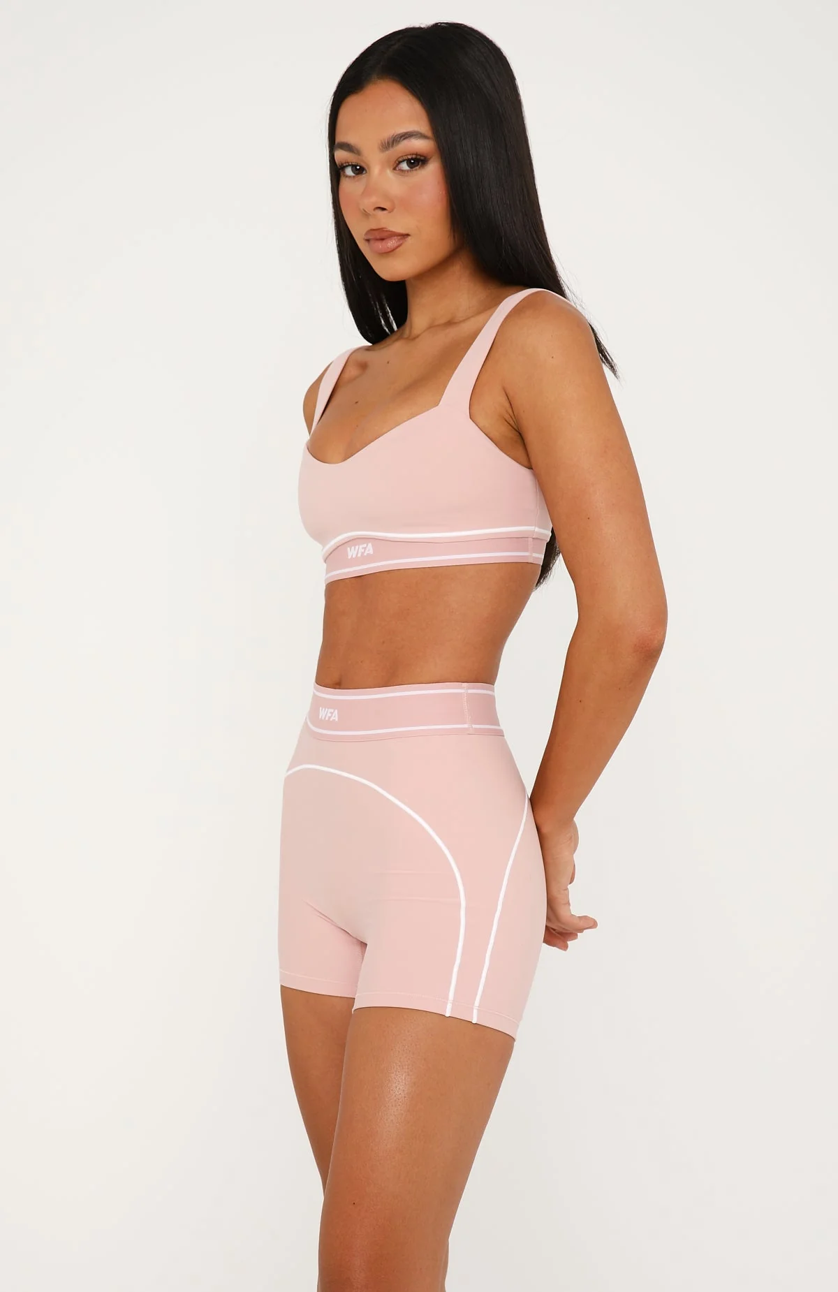 Adapt Bike Shorts 4" Dusty Pink/White - Image 4