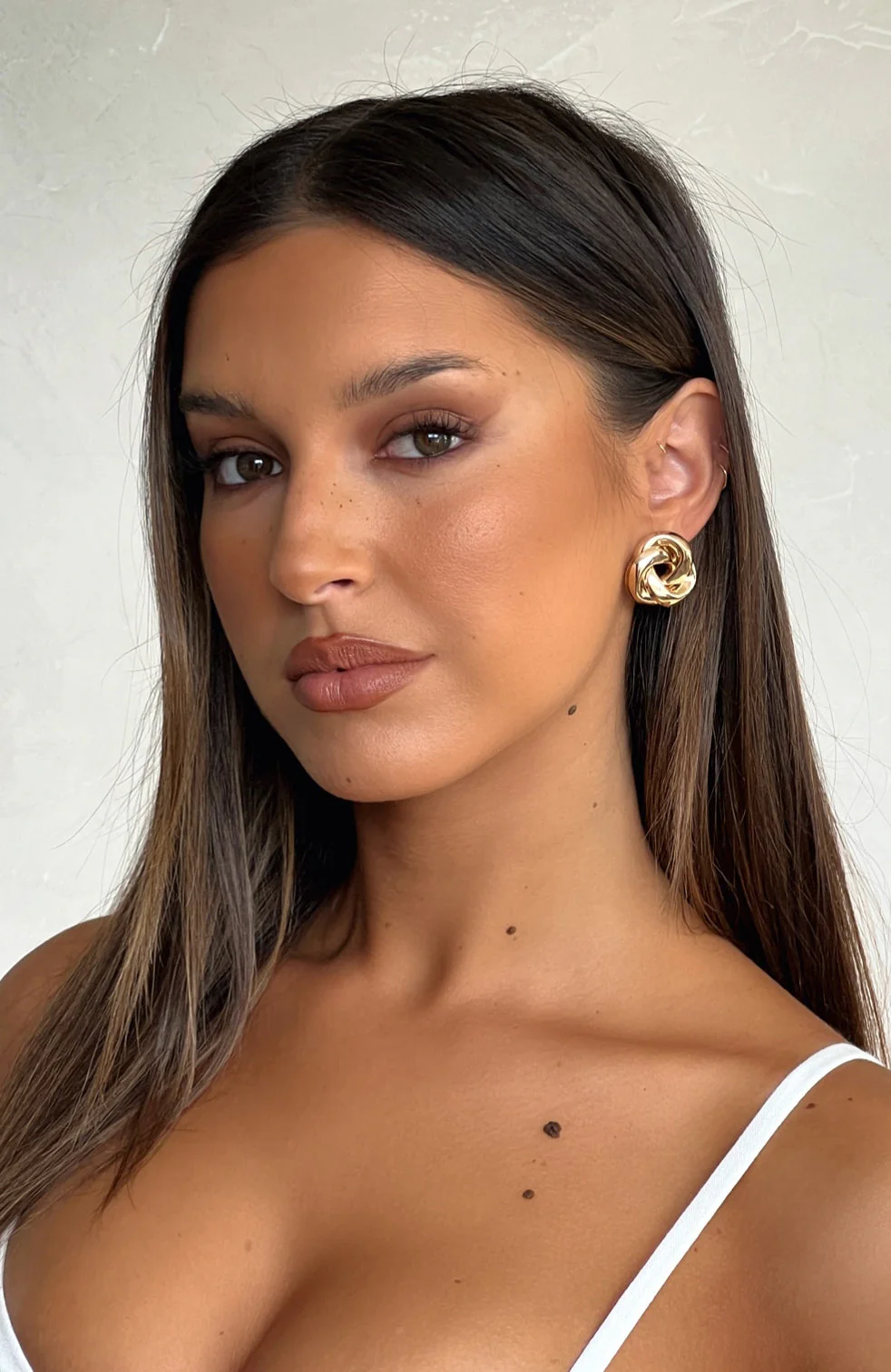 Bad Habit Stud Earrings Gold - Image 3