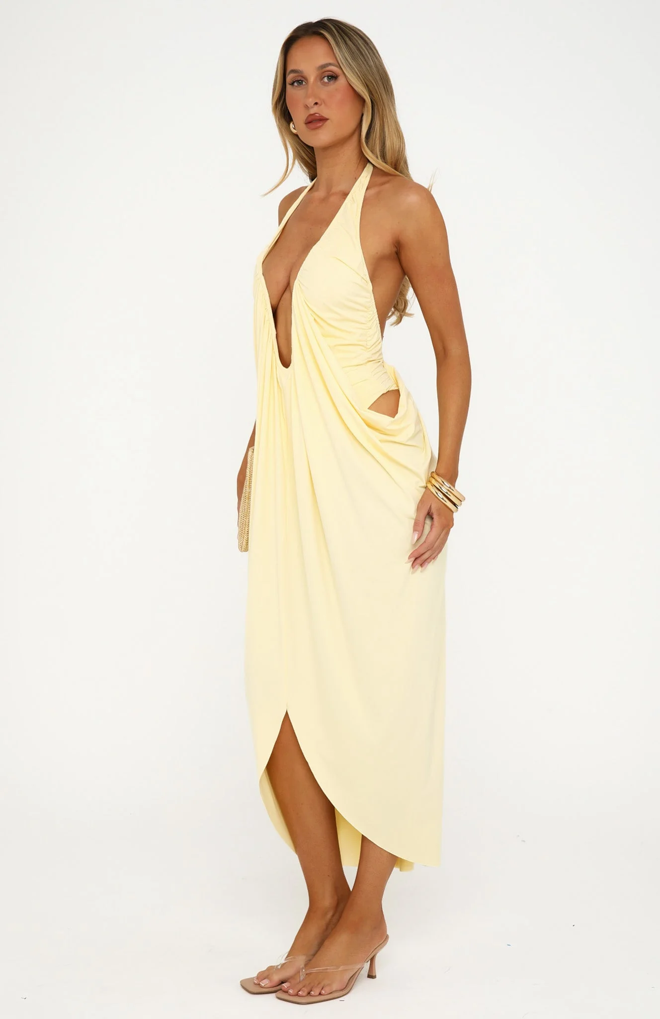 Belle Vita Midi Dress Lemon - Image 3