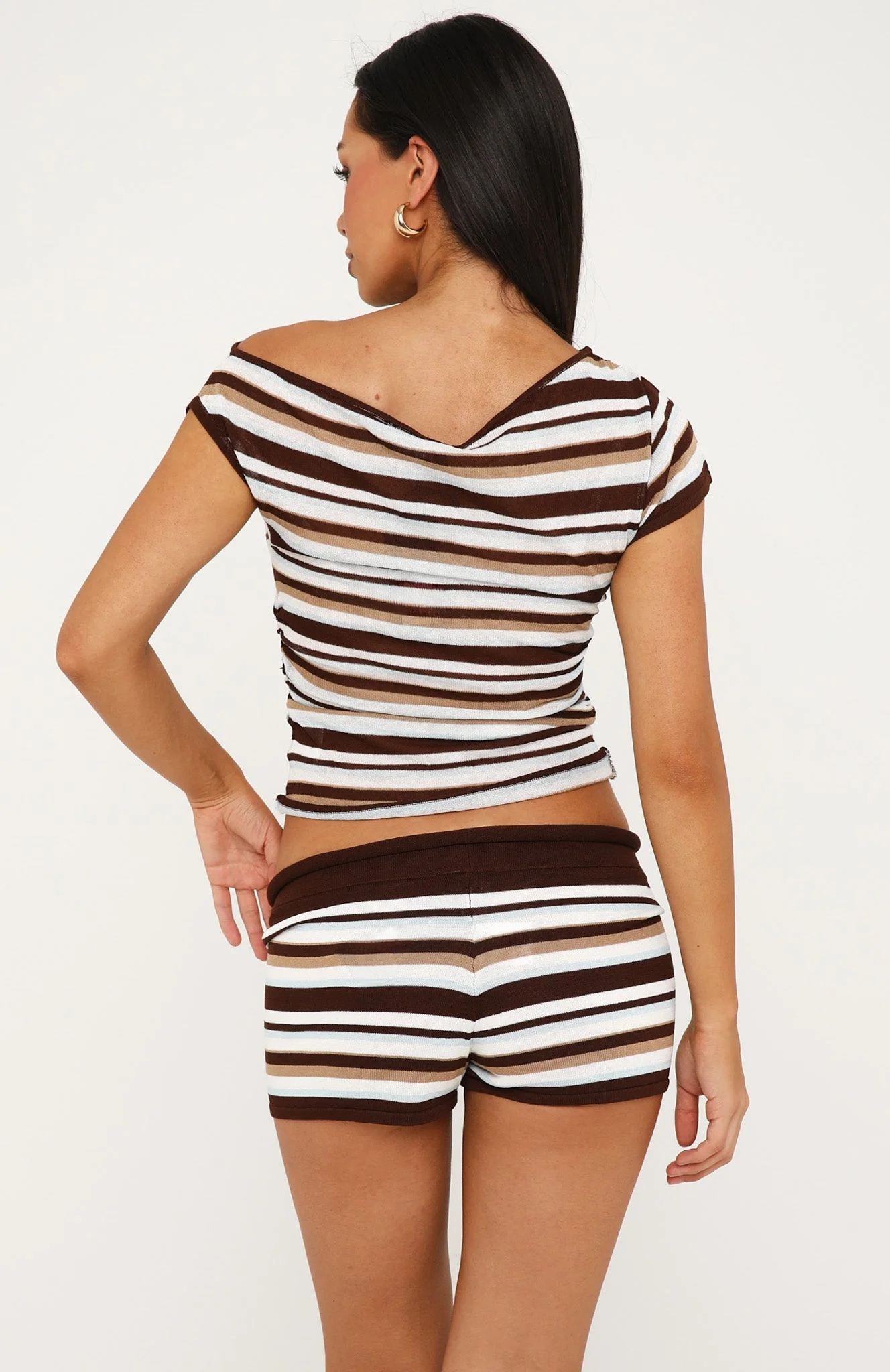 By My Side Knit Shorts Seaside Stripe - Image 3