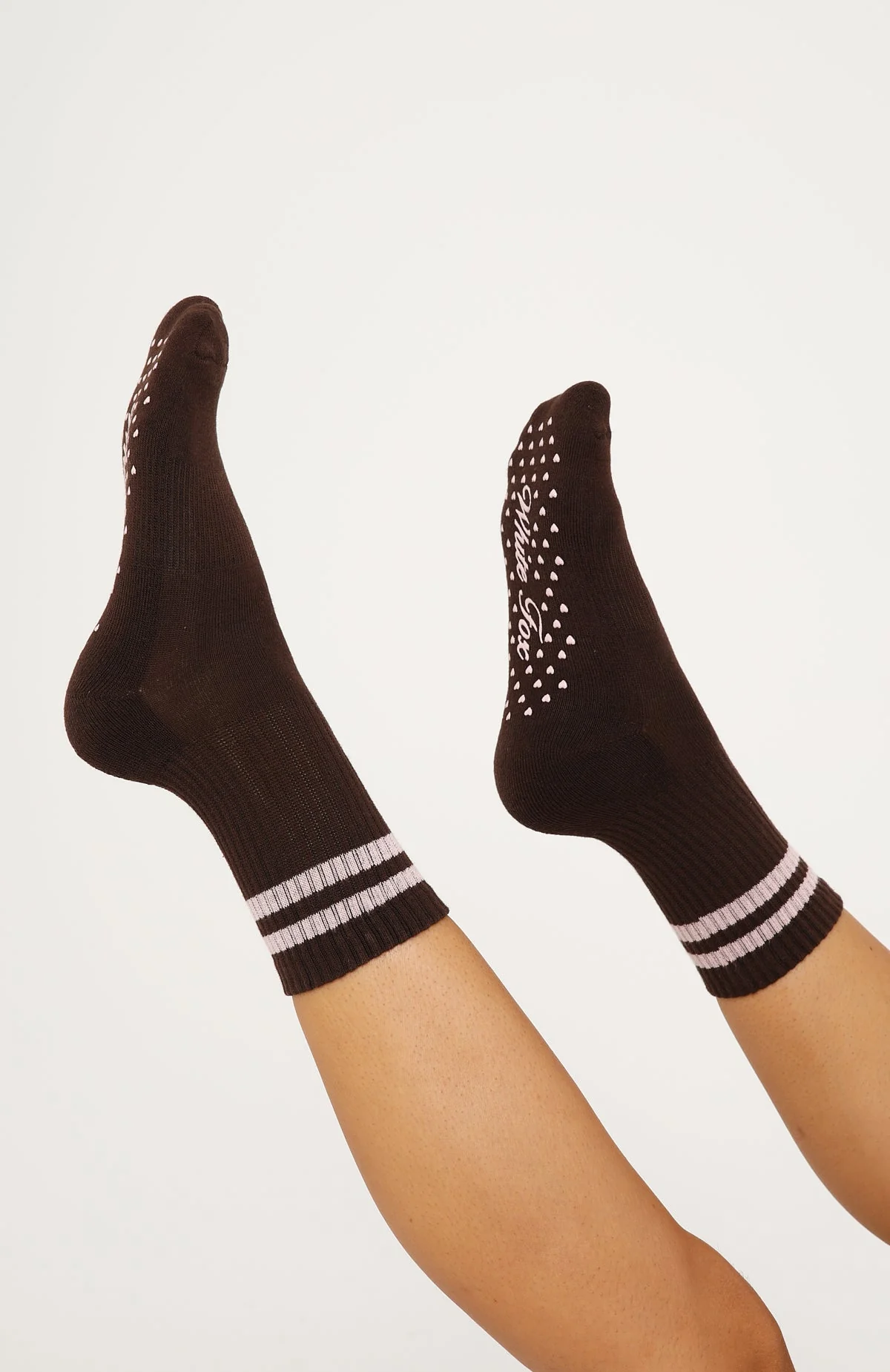 Check Your Moves Grip Socks Chocolate/Dusty Pink - Image 3