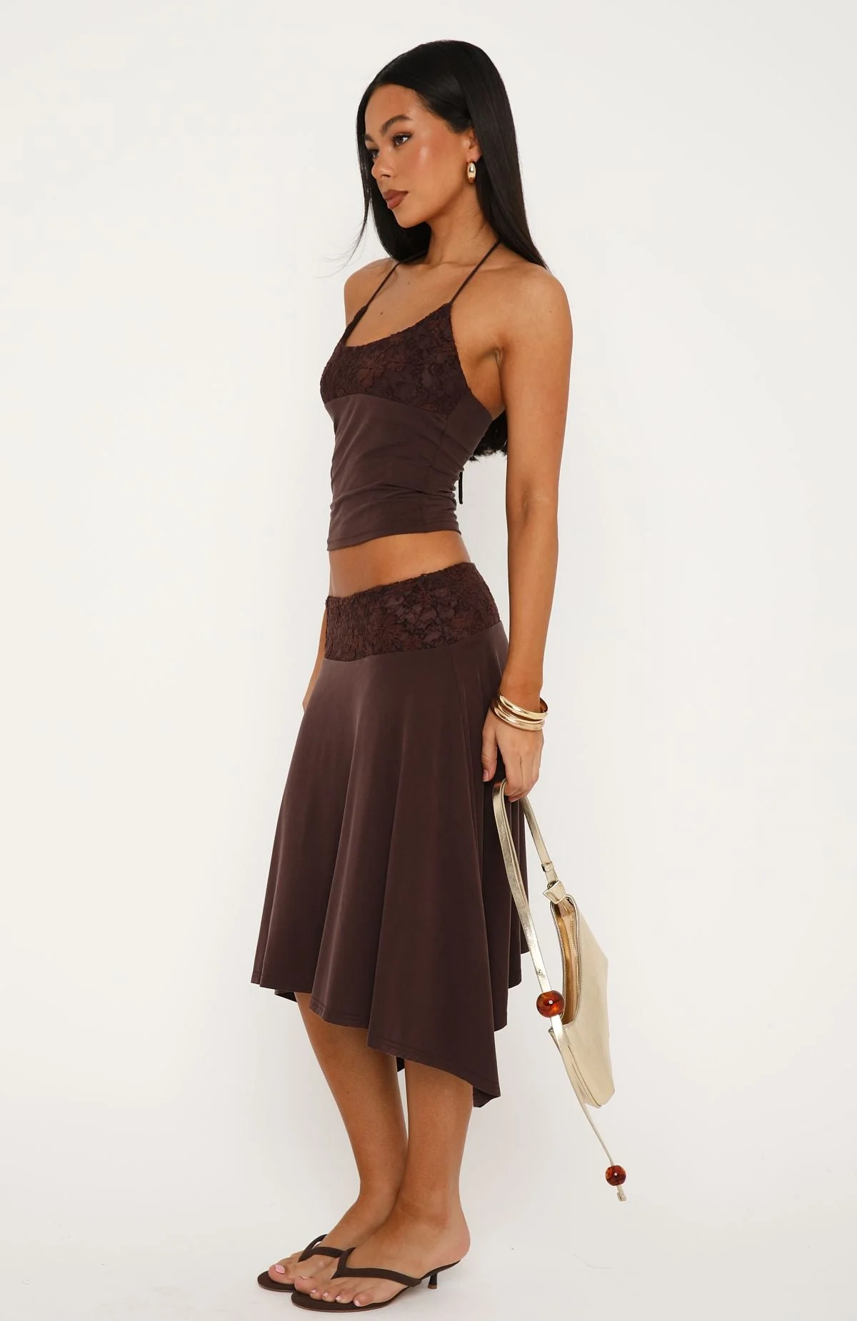 Cool Chaos Midi Skirt Chocolate - Image 3