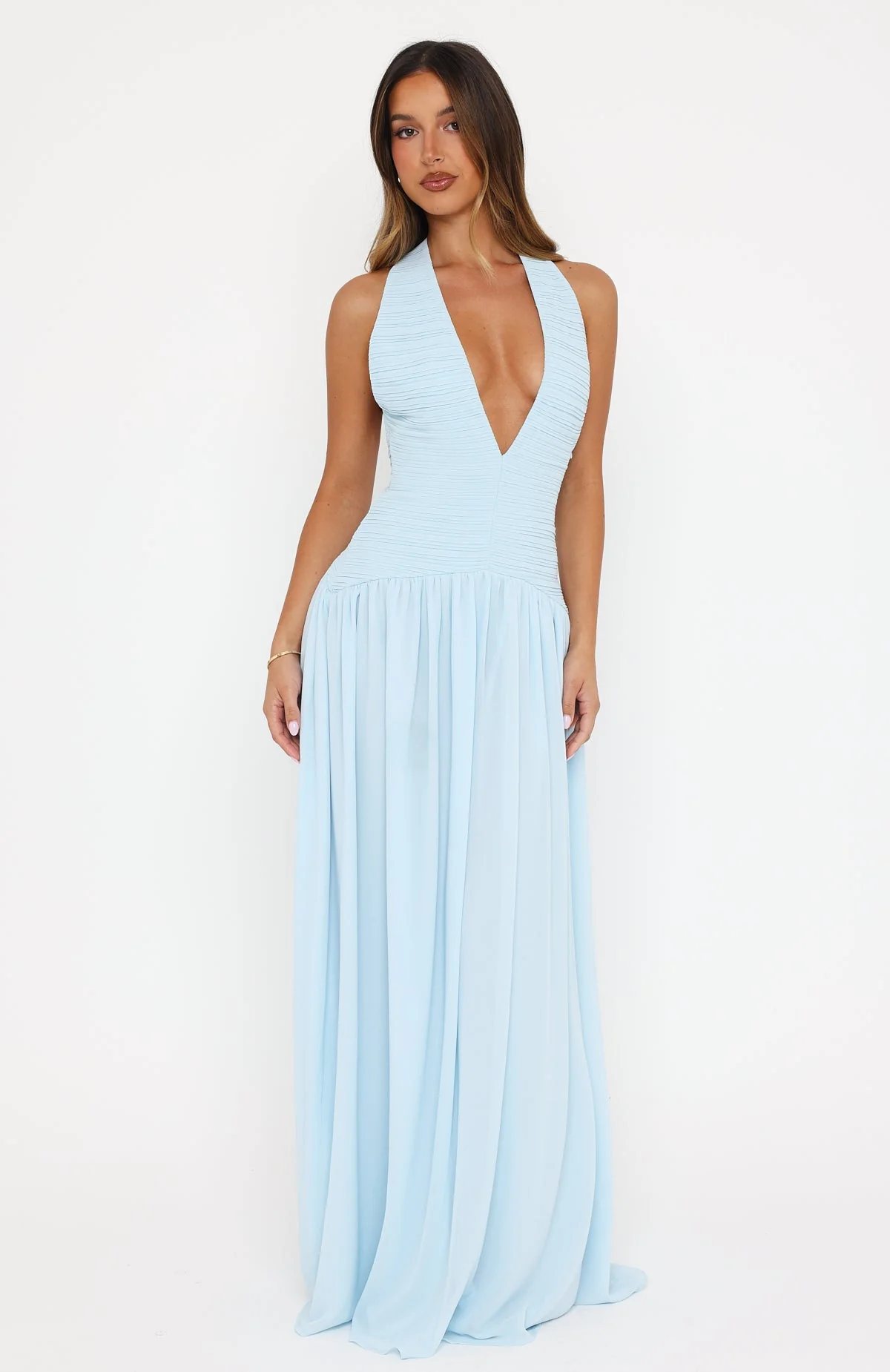 Dancing Dazzle Maxi Dress Baby Blue - Image 3