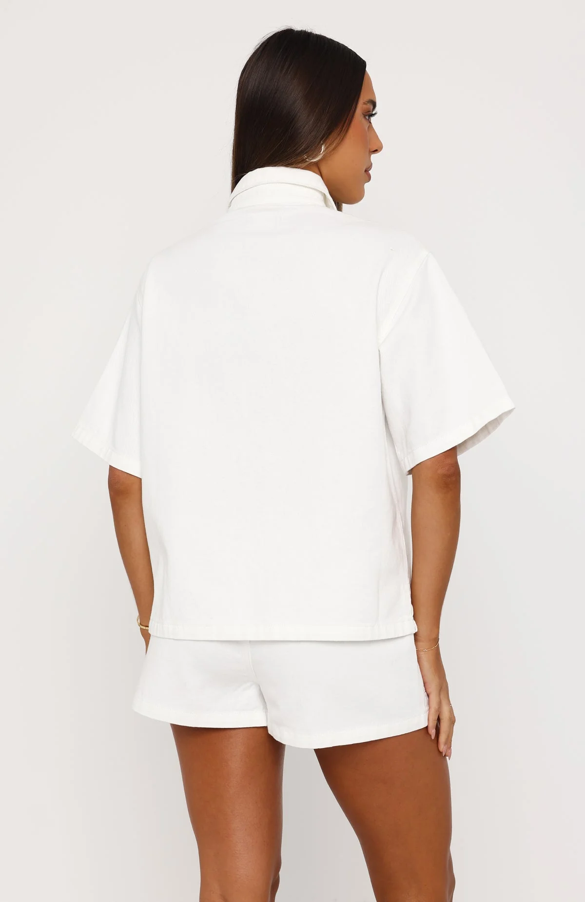 Denim Daydream Button Up Shirt White - Image 5