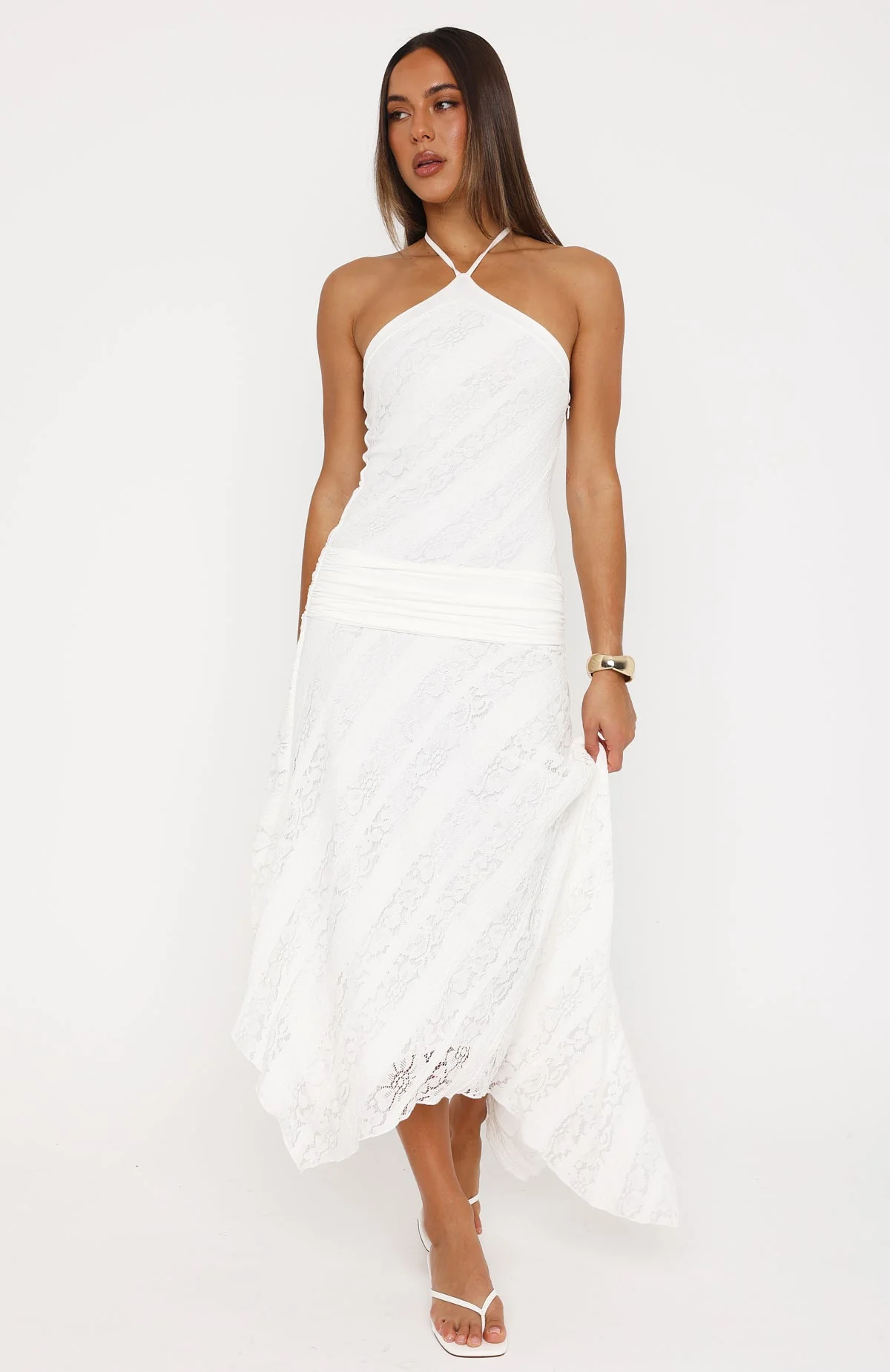 Don't Let Me Go Midi Dress White - Image 3