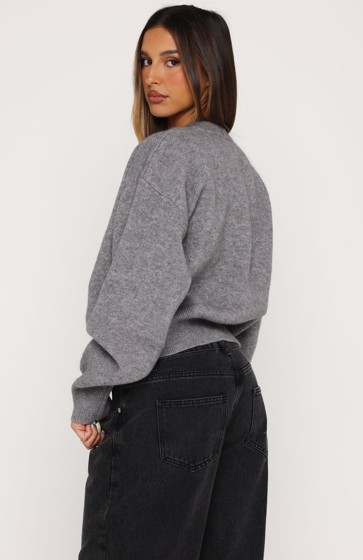 Filipa Knit Cardigan Grey Marle - Image 4