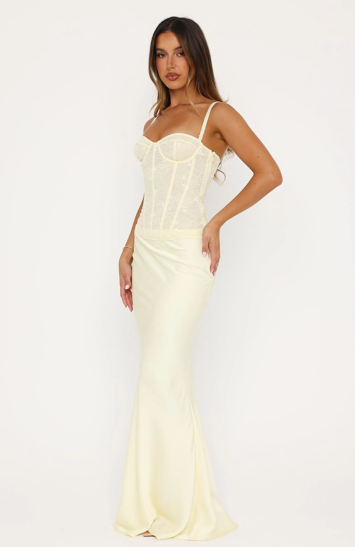 Forever Starts Now Maxi Skirt Lemon - Image 3
