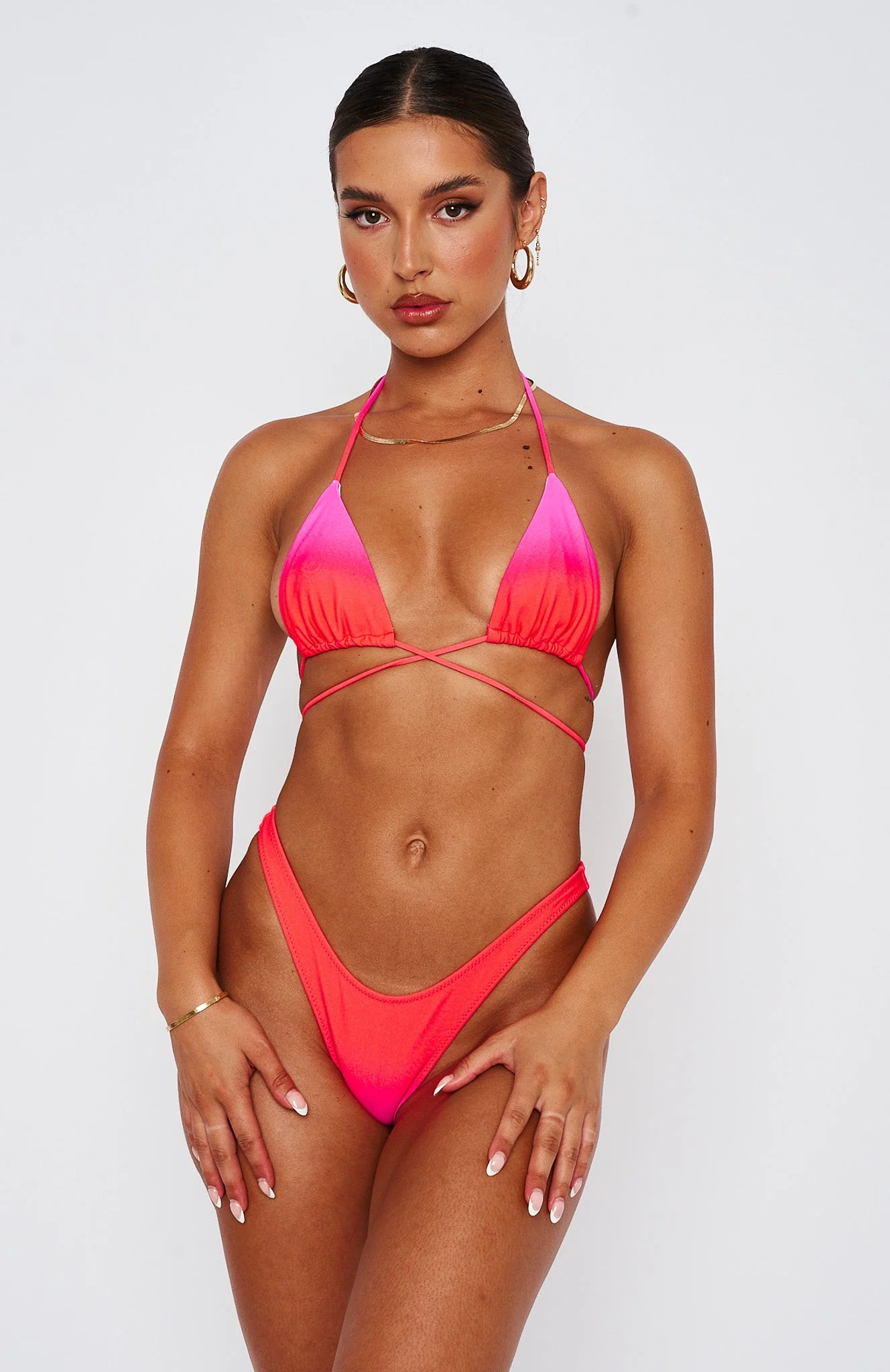 Golden Hour Bikini Top Strawberry Ombre - Image 5