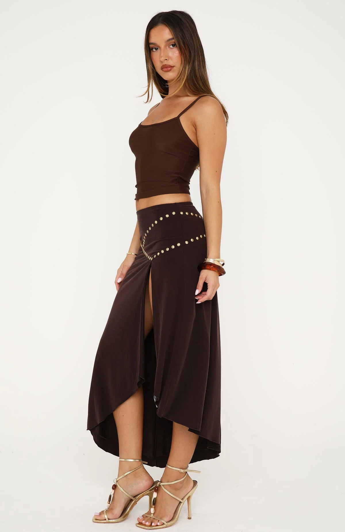 Haute Rebel Midi Skirt Chocolate - Image 4