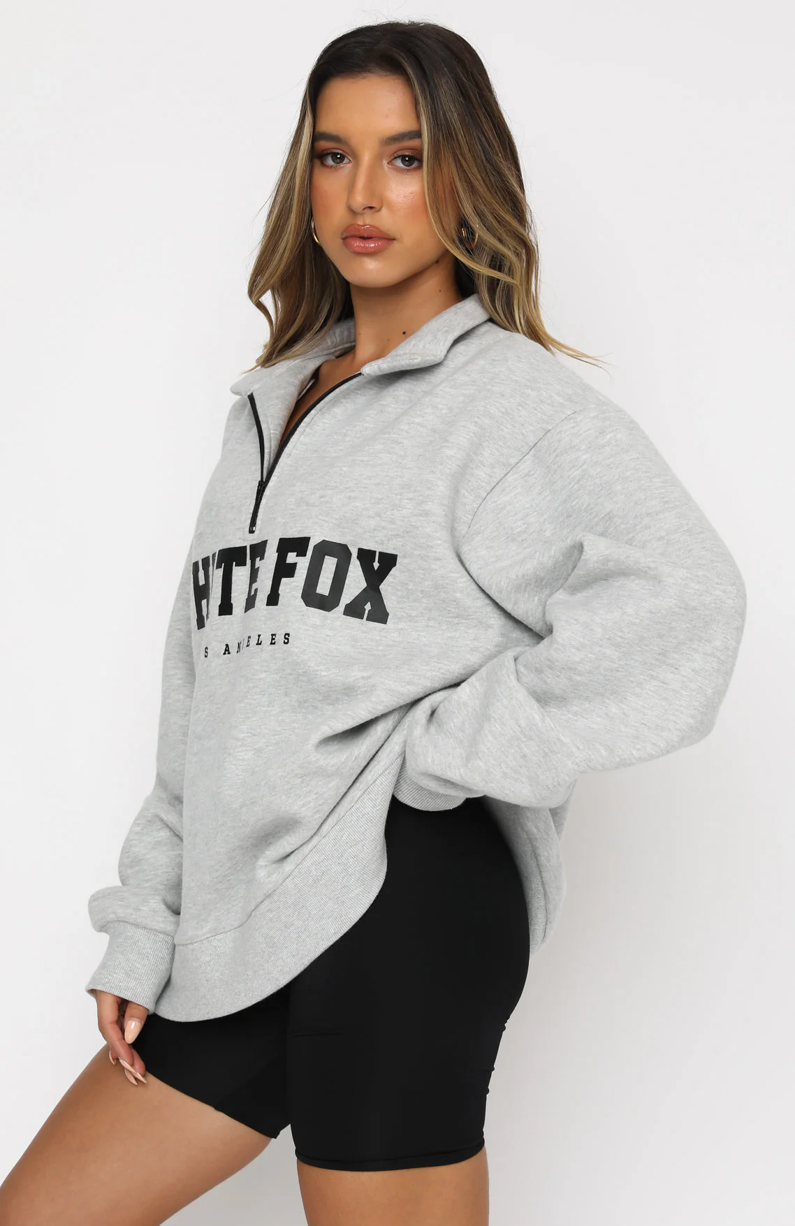 High Standard Zip Front Sweater Grey Marle - Image 4