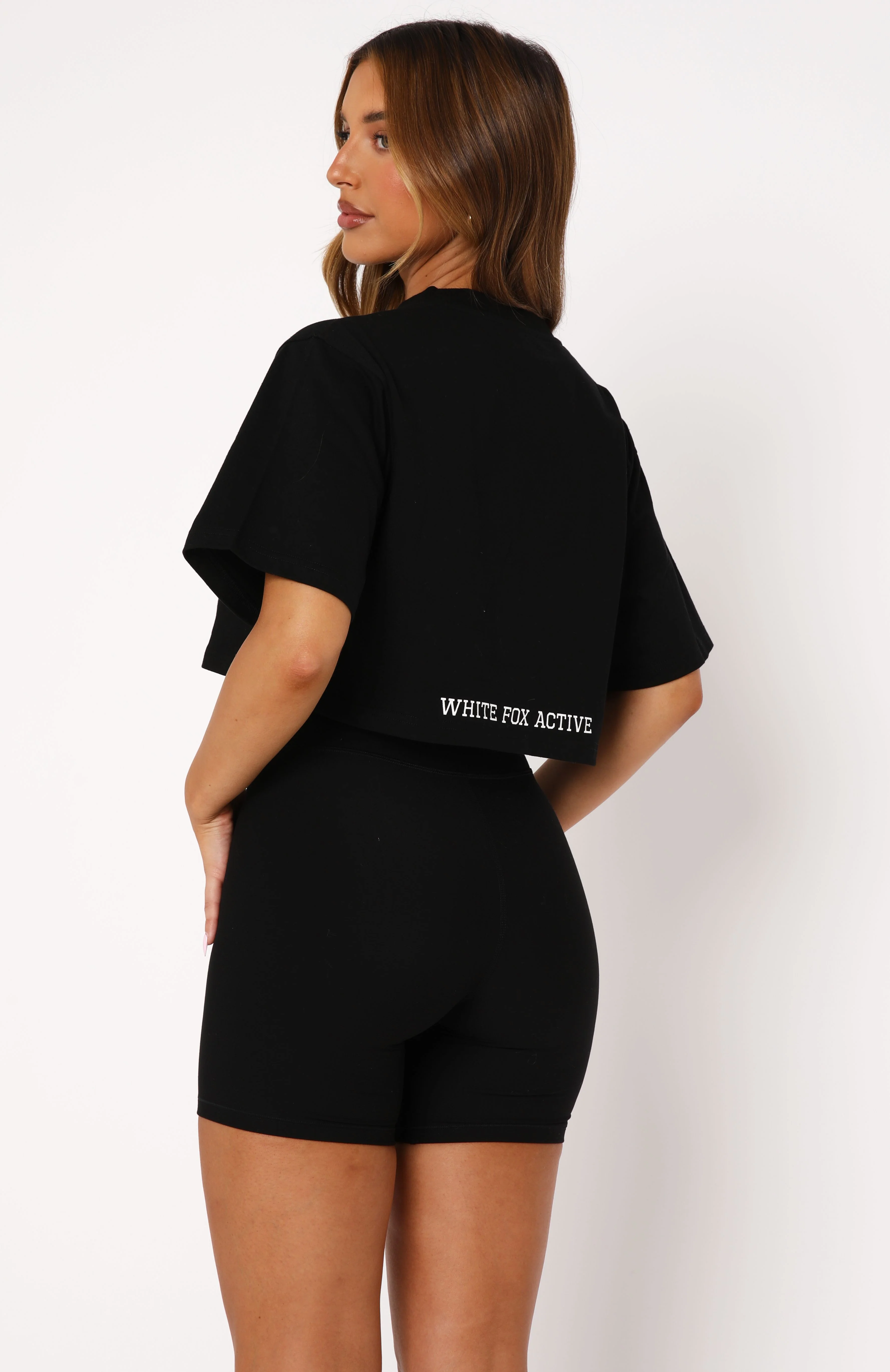 Home Stretch Oversized Cropped Tee Black - Image 4