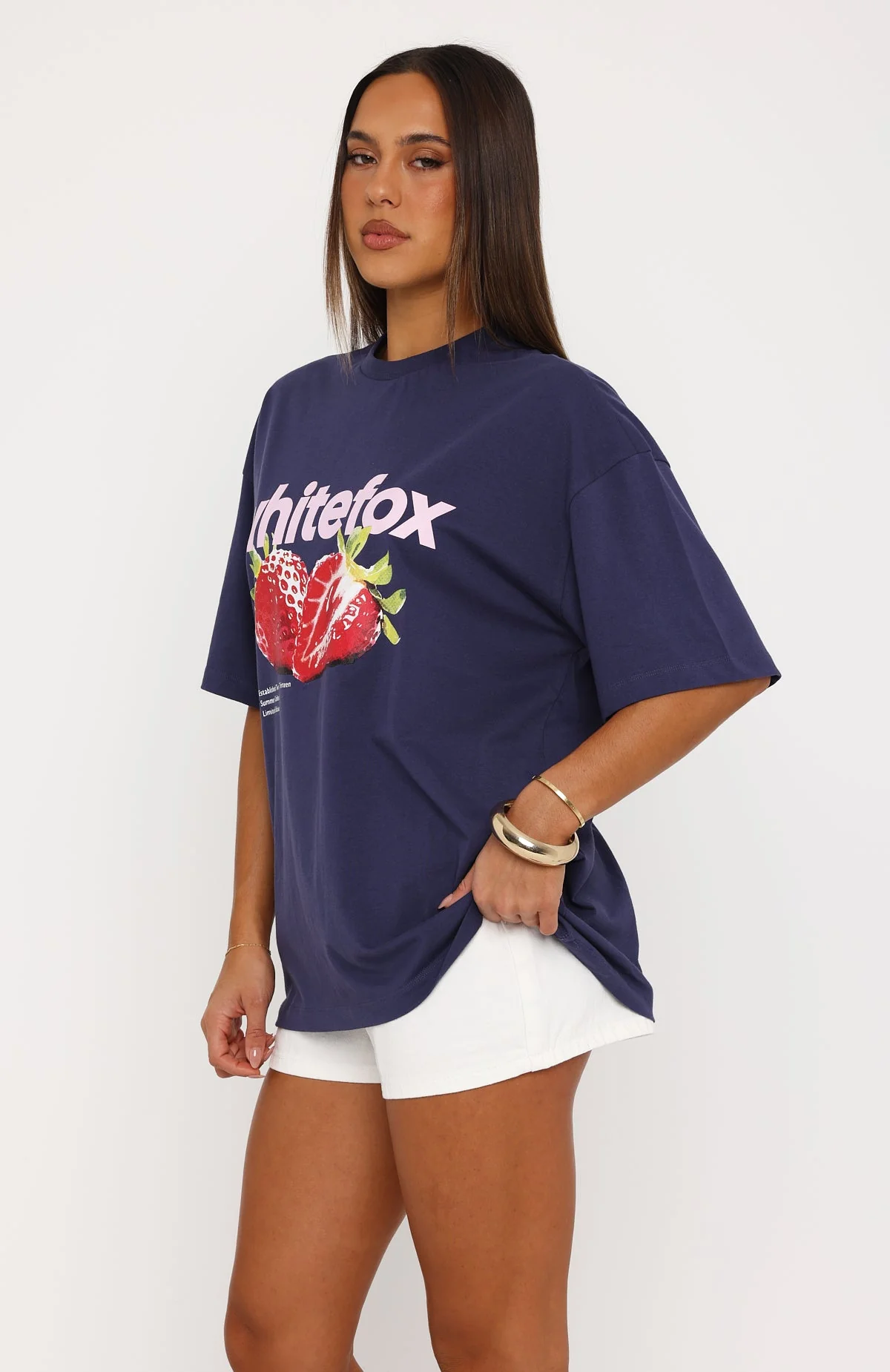 Juicy Gossip Oversized Tee Navy - Image 3