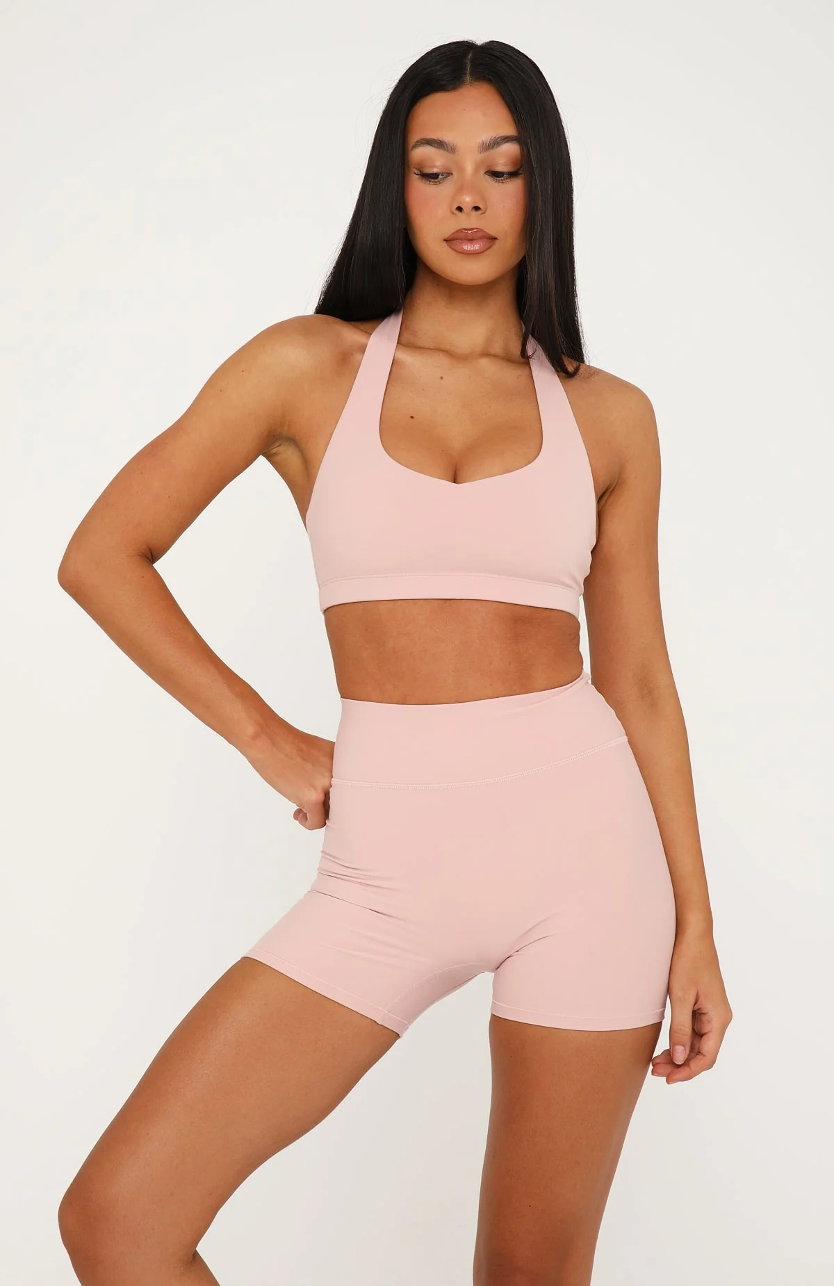 Keep Up High Waisted Shorts 4" Dusty Pink - Image 3