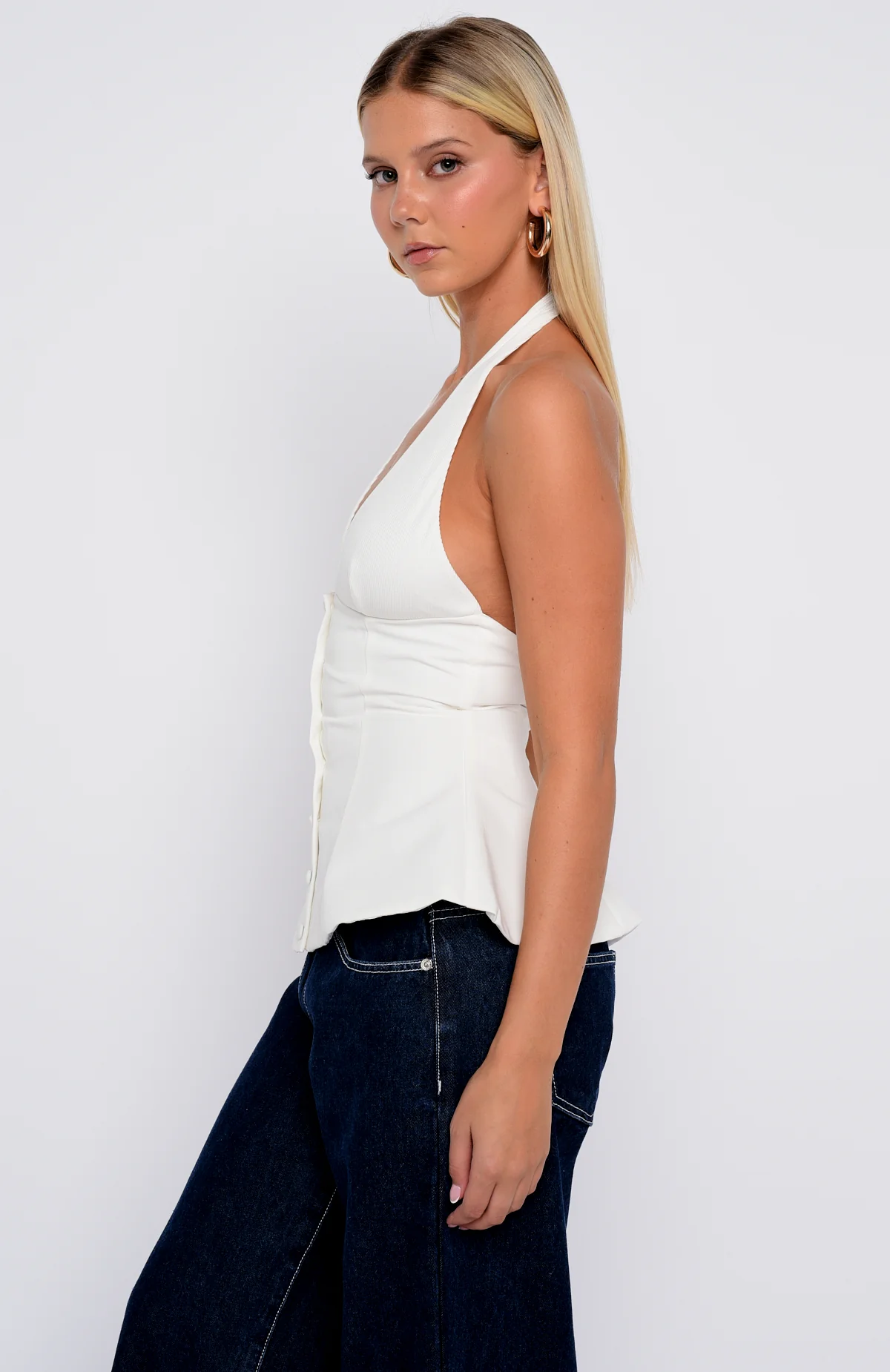 Let Me Be Loved Halter Top White - Image 3