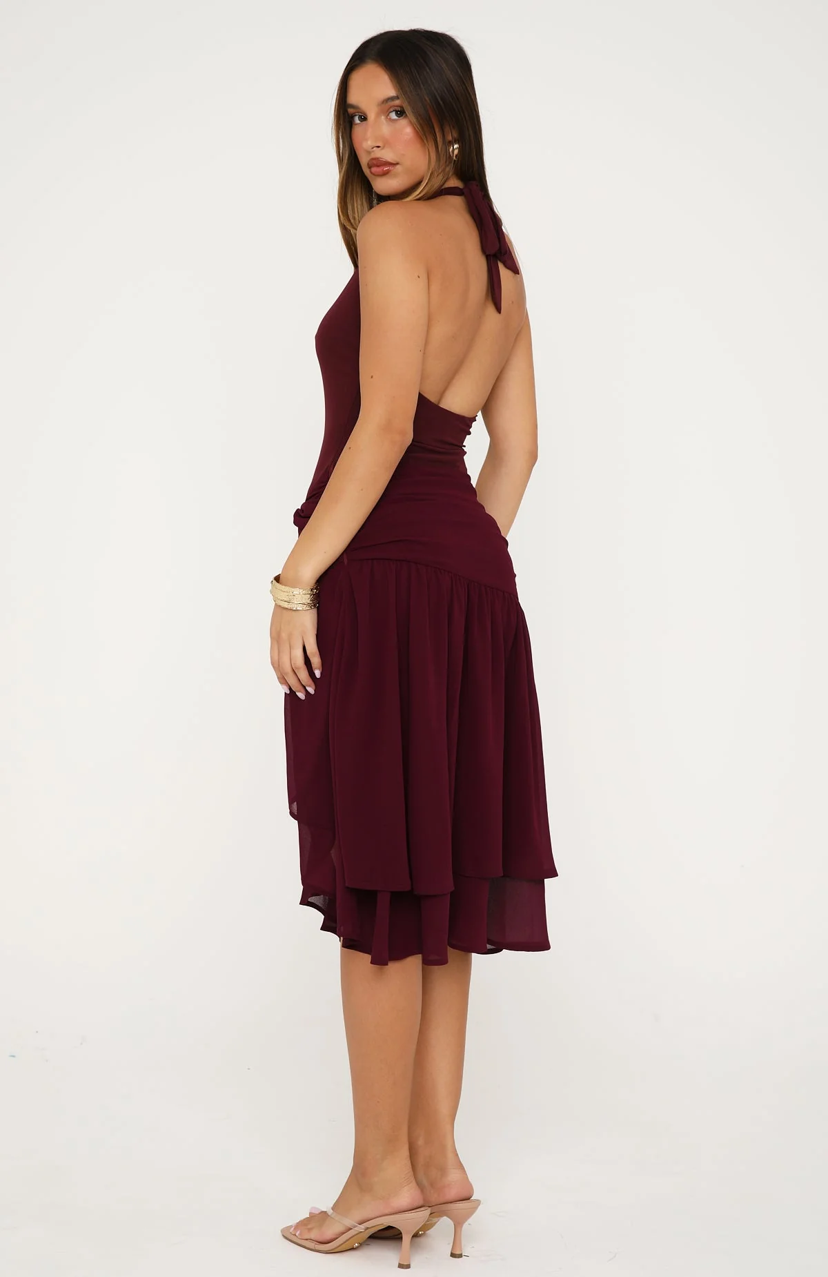 Look Twice Midi Dress Plum - Image 5