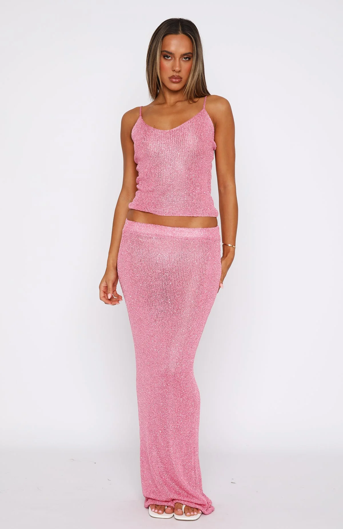 Love Galore Sequin Knit Top Bubblegum - Image 5
