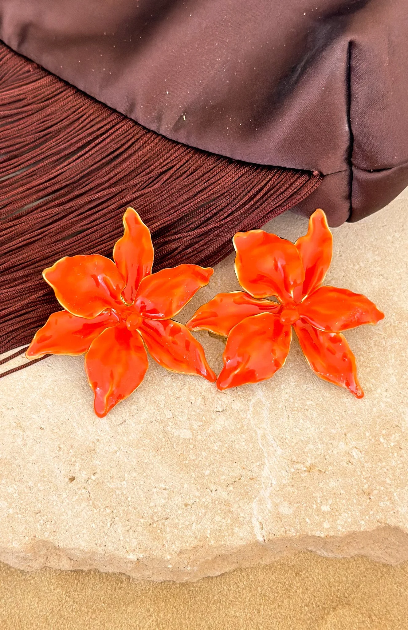 Lucas Earrings Orange/Gold - Image 4
