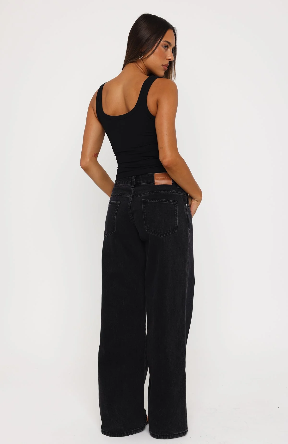 Maeve Low Rise Wide Leg Jeans Black Acid - Image 4