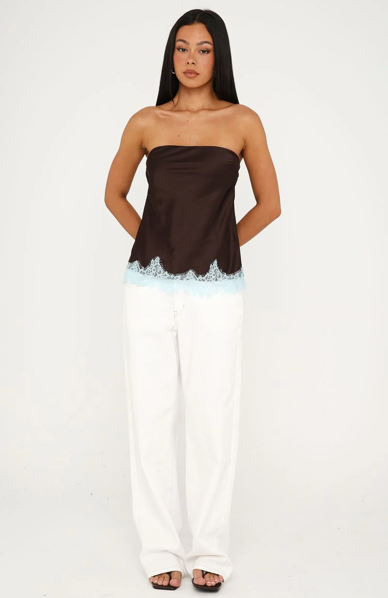 Nothing Like It Strapless Top Chocolate/Blue - Image 5
