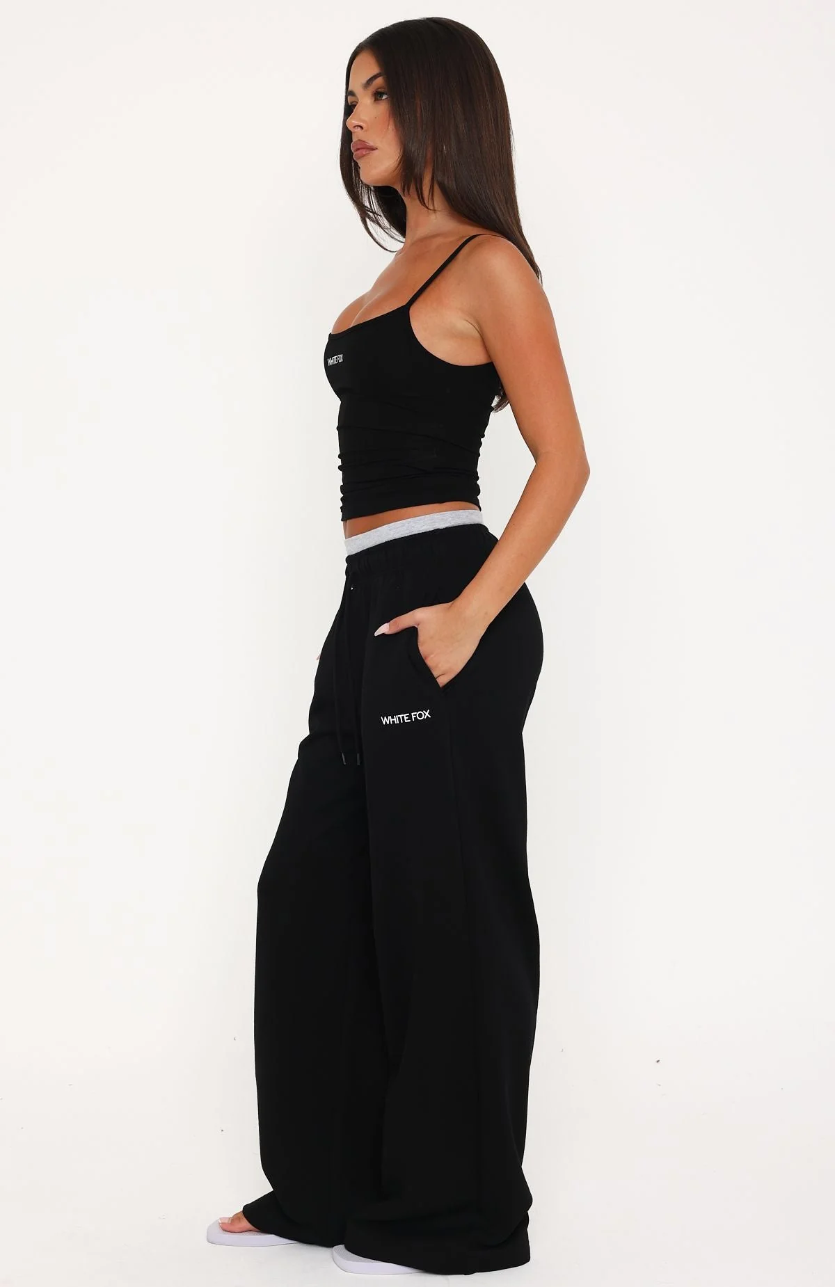Off The Field Double Waistband Wide Leg Sweatpants Black - Image 3