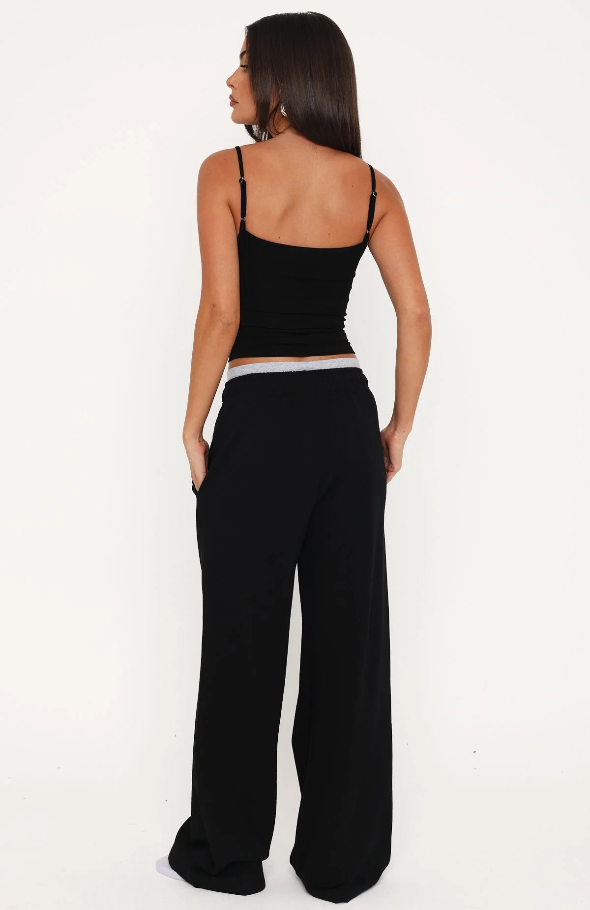 Off The Field Double Waistband Wide Leg Sweatpants Black - Image 4