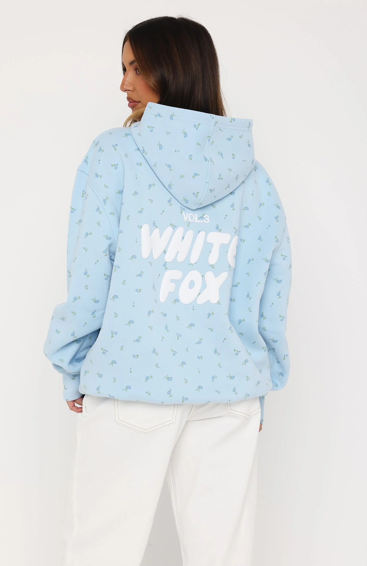 Offstage Printed Oversized Hoodie Blue Ditsy - Image 5