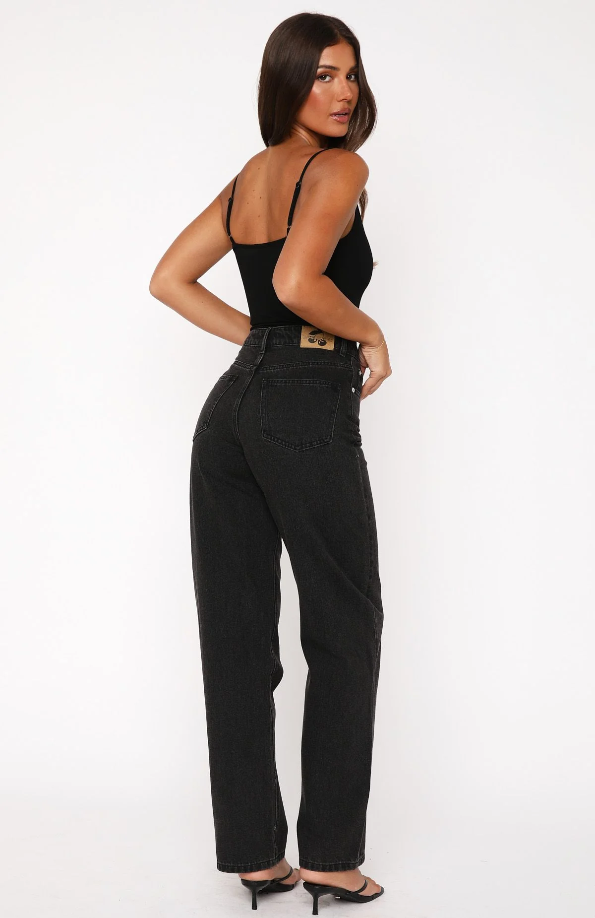 One Call Away High Rise Straight Leg Jeans Vintage Black Wash - Image 4