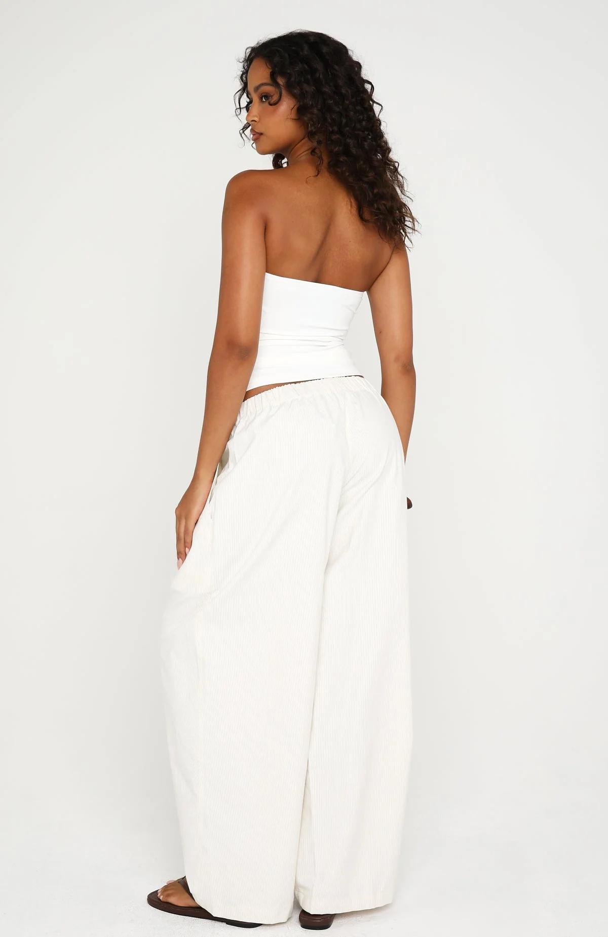 Out There Somewhere Pants White/Beige Pinstripe - Image 5