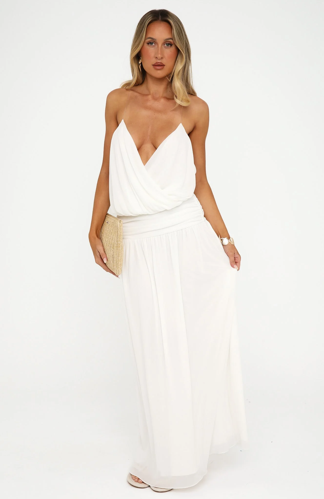 Peachy Keen Maxi Dress White - Image 3