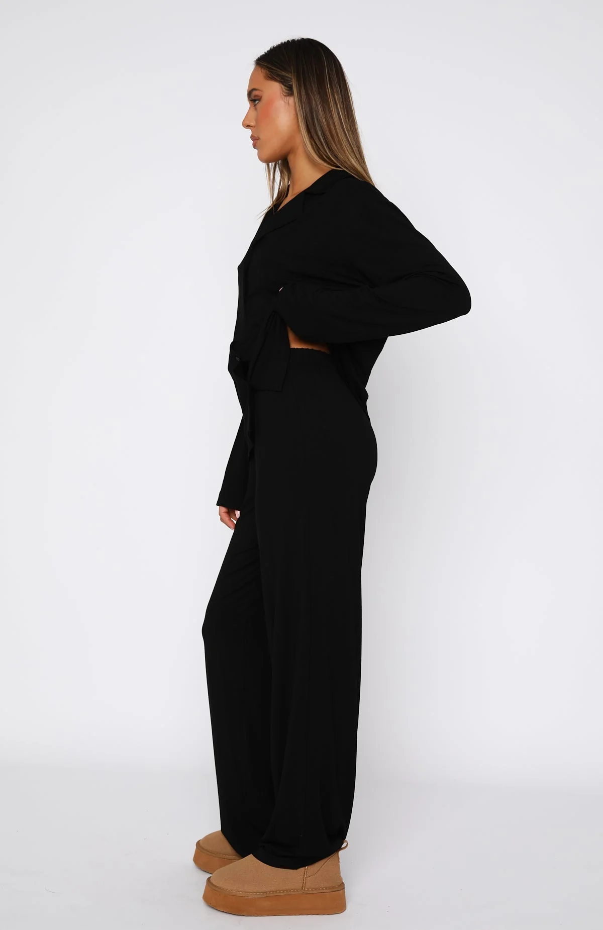 Pillow Talk Long Sleeve Pyjama Set Black - Image 3