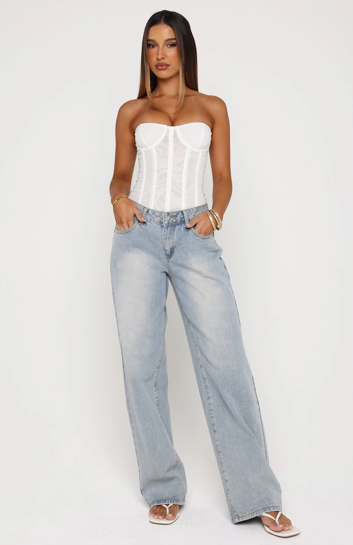 Pinky Promise Strapless Bustier White - Image 5