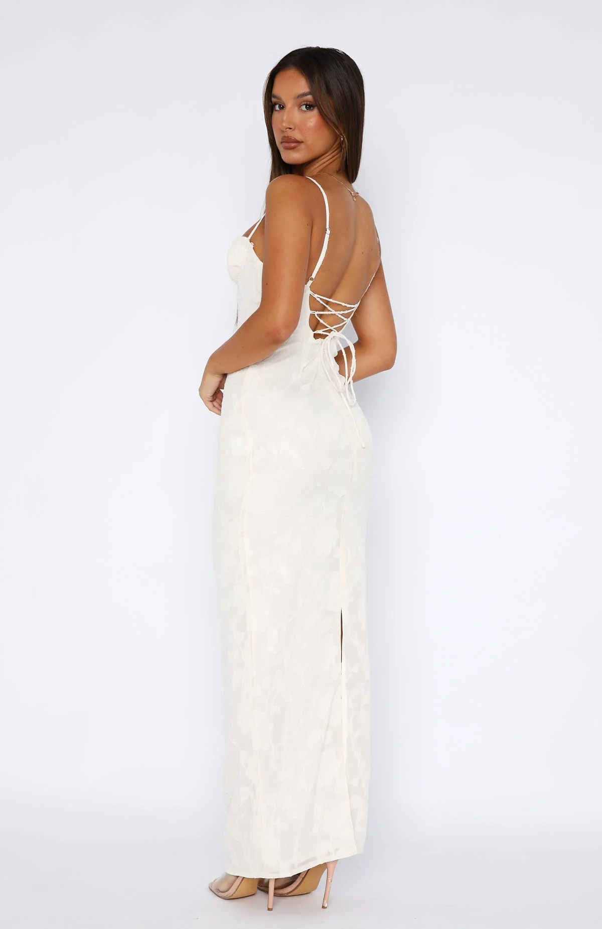 Poppy Dream Maxi Dress Cream - Image 4