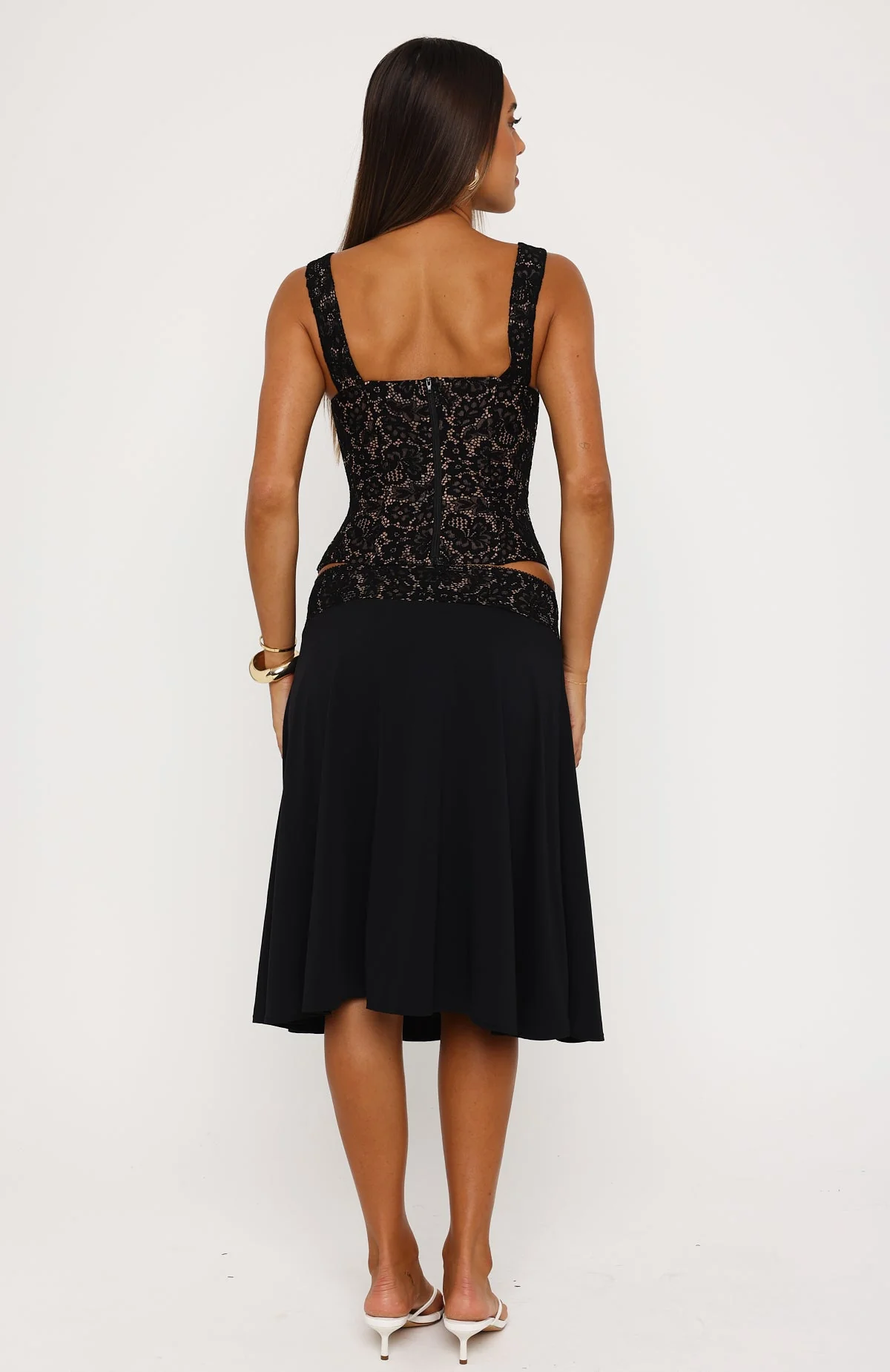 Promise Kept Lace Midi Skirt Black - Image 4