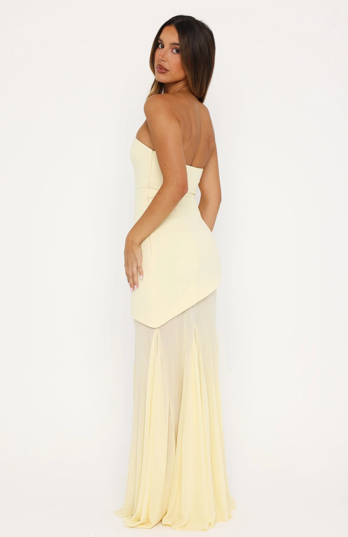 Sending My Best Strapless Maxi Dress Lemon - Image 5