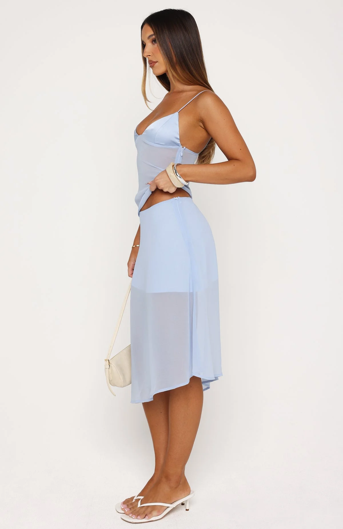 Soft Horizon Midi Skirt Dusty Blue - Image 3