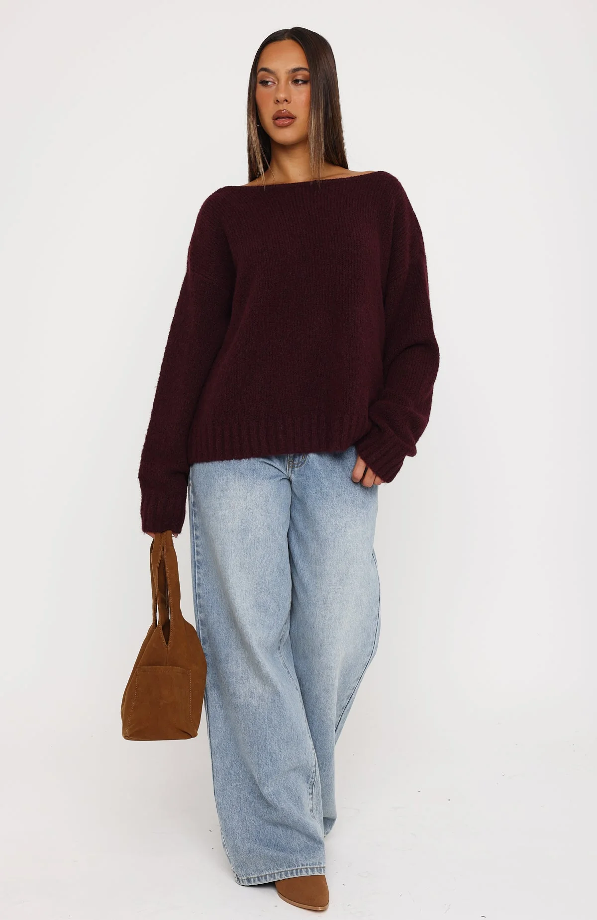 Softer Love Knit Sweater Merlot - Image 6