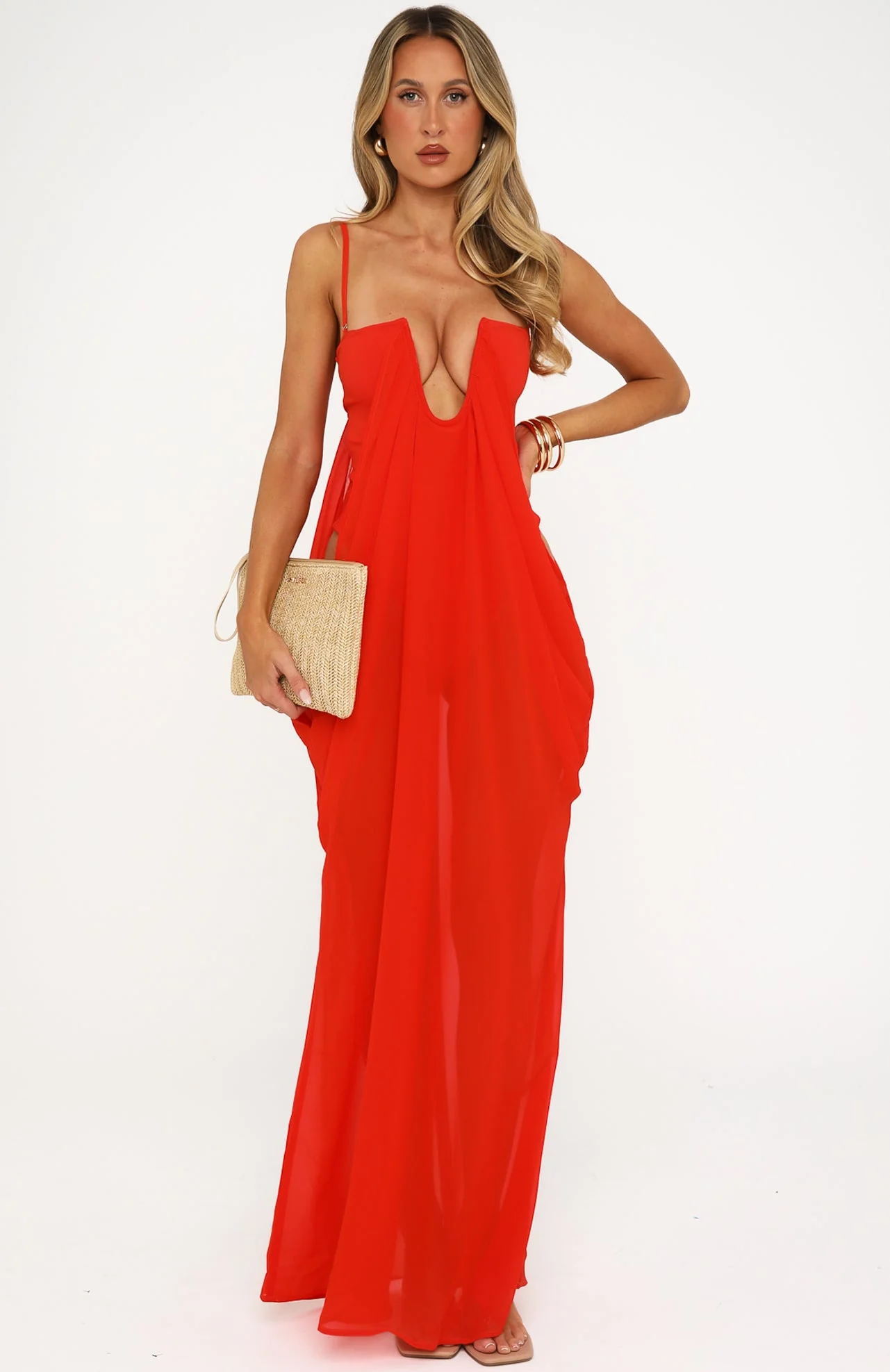 Sol Rio Maxi Dress Flame - Image 4