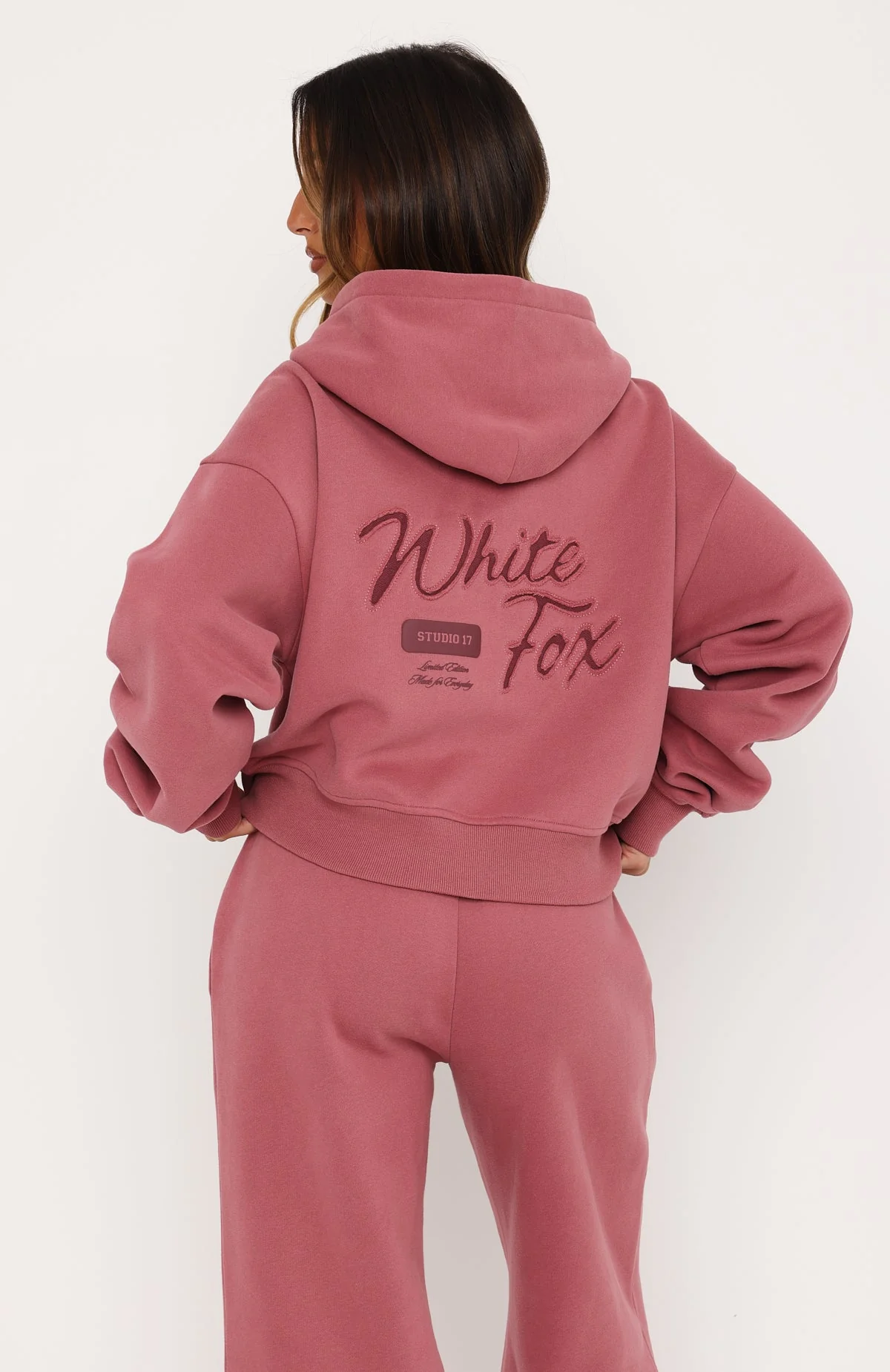 Studio 17 Willa Boxy Zip Front Hoodie Dusty Plum - Image 5