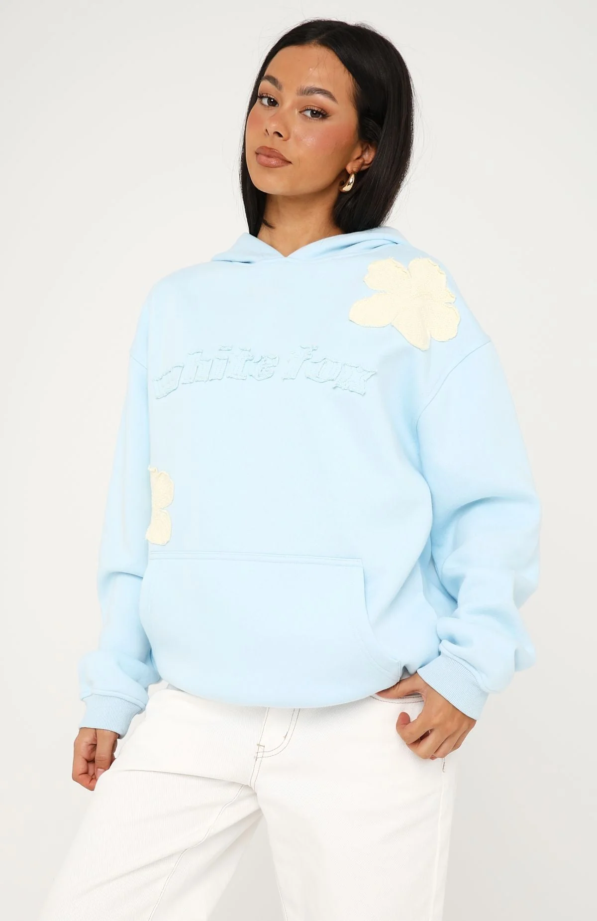 Sunkissed Bloom Oversized Hoodie Blue - Image 3