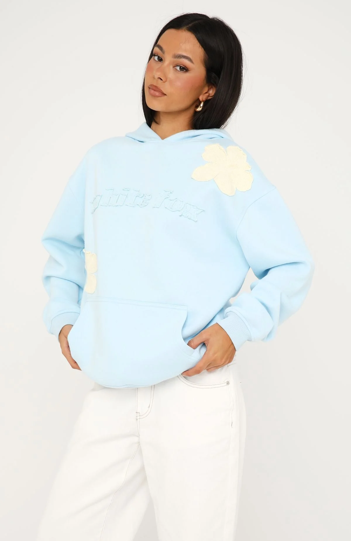 Sunkissed Bloom Oversized Hoodie Blue - Image 4