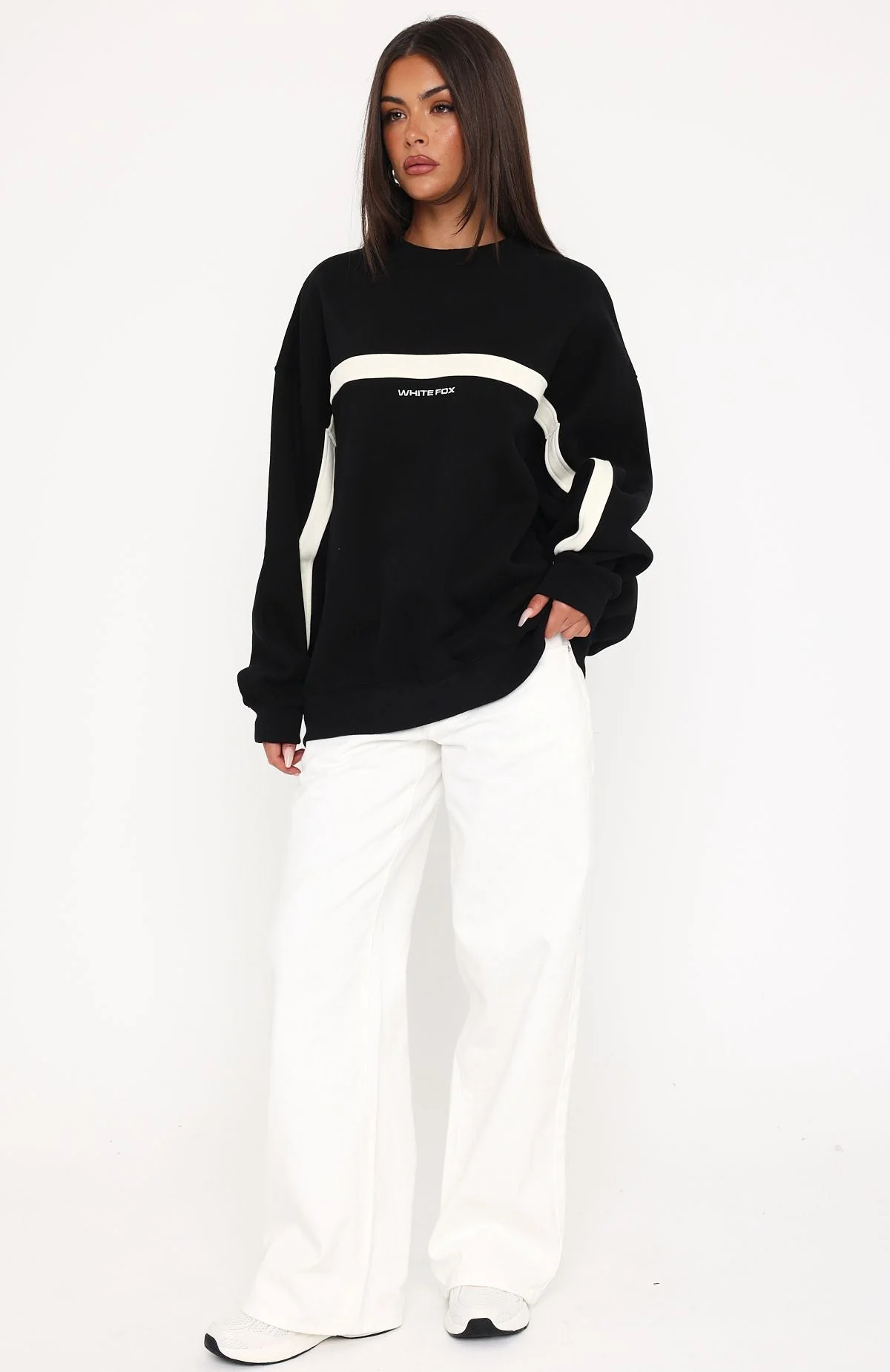 Take Another Chance Oversized Drop Shoulder Sweater Black - Image 5