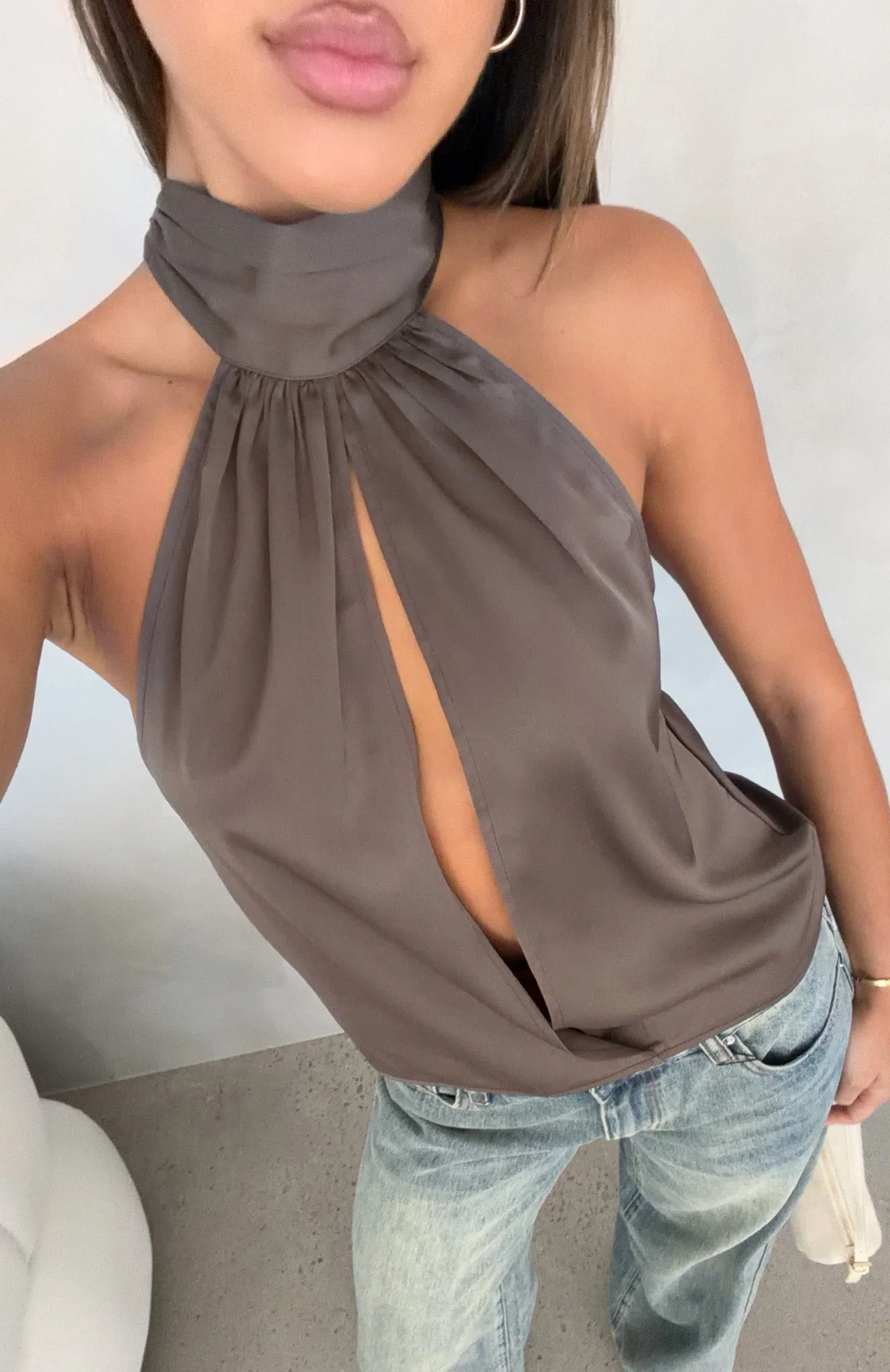 Too Sweet Halter Top Mocha - Image 7