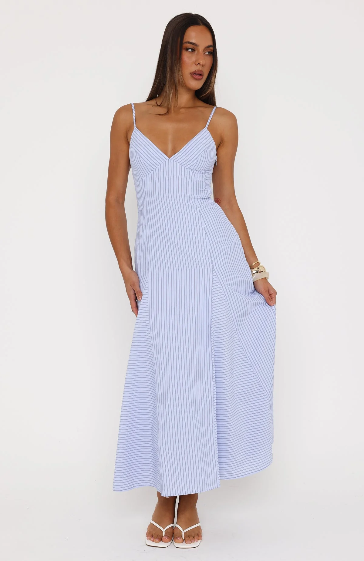 Truly Unforgettable Maxi Dress Blue Stripe - Image 3