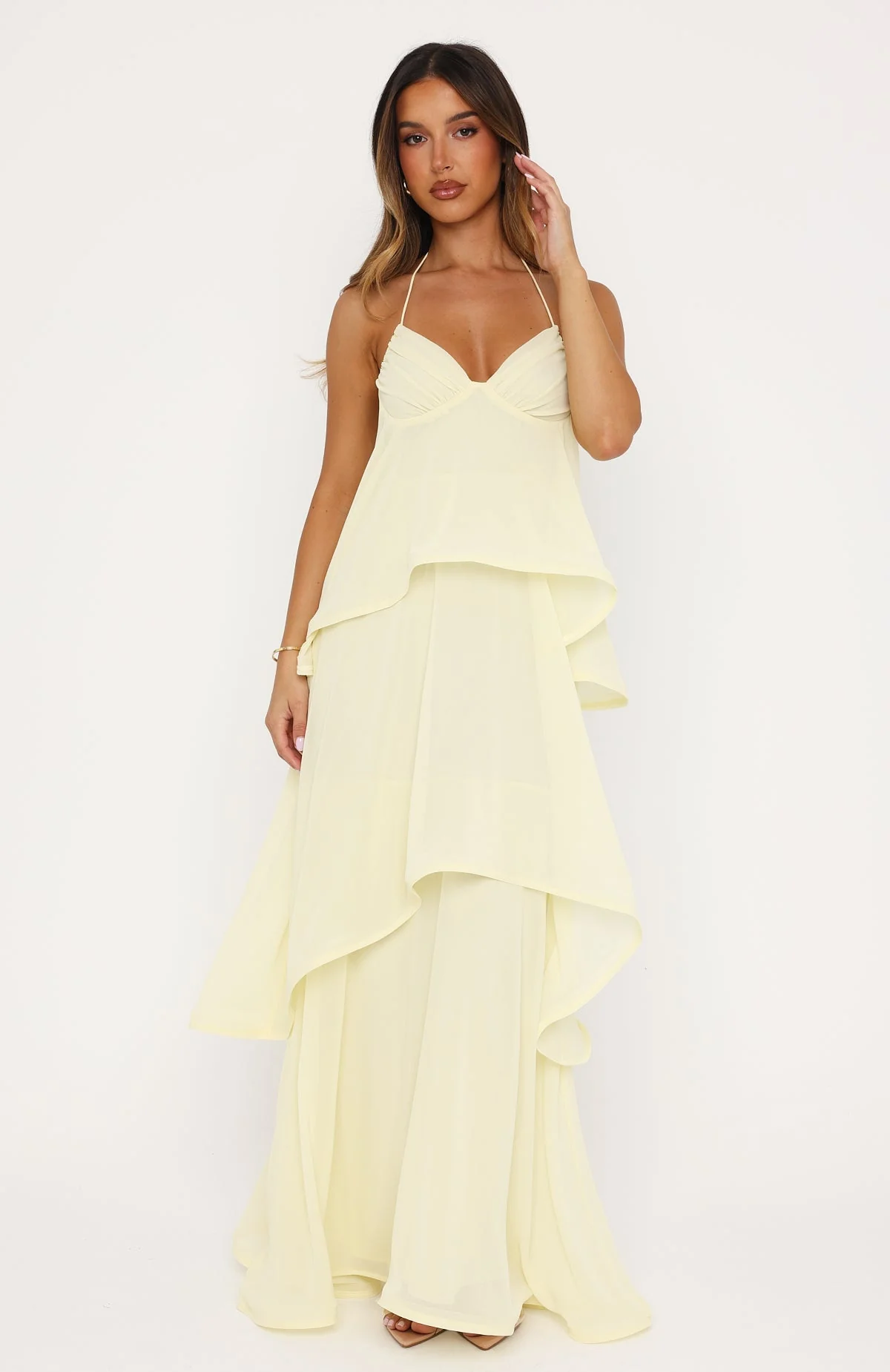 Twirl With Me Maxi Dress Lemon - Image 3