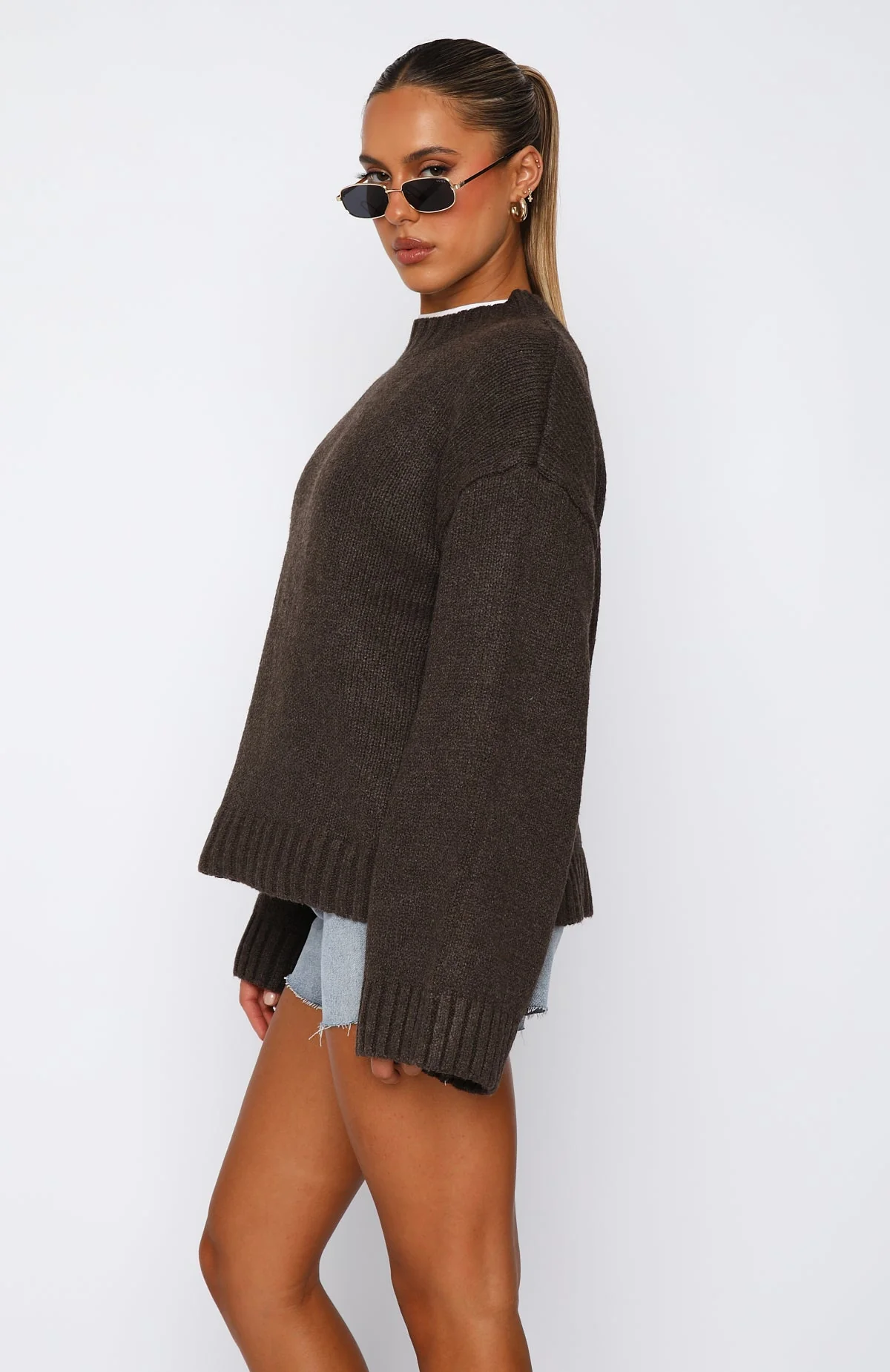 Winter's Chill Knit Sweater Chocolate - Image 3